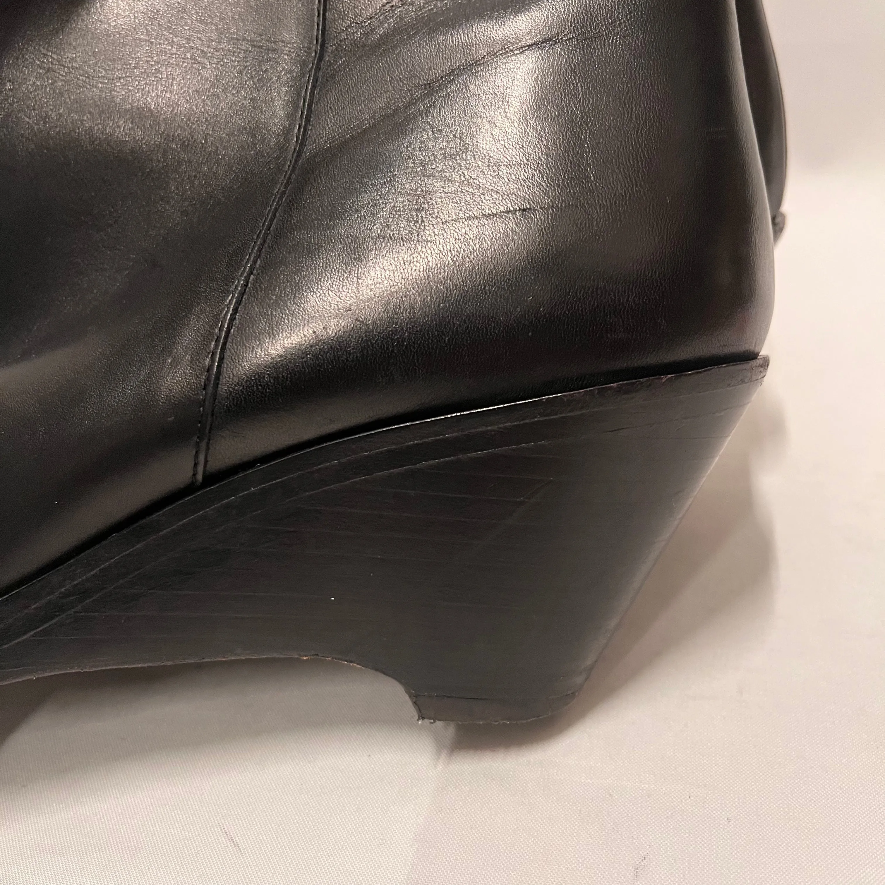 Acne Studios/Boots/EU 38/Leather/BLK/Carrie Wedge Boot