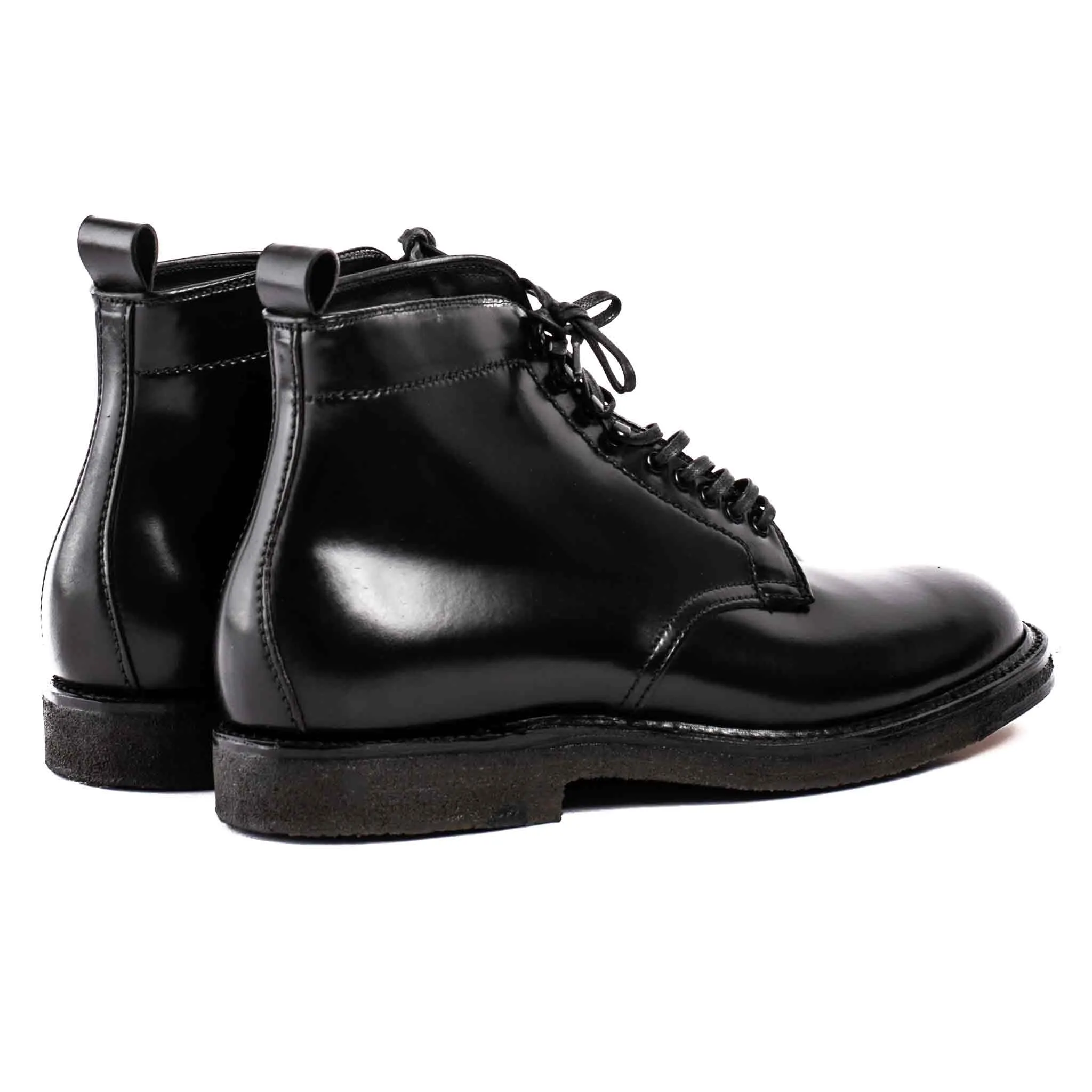 Alden Black Cordovan Plain Toe Boot with Crepe Sole