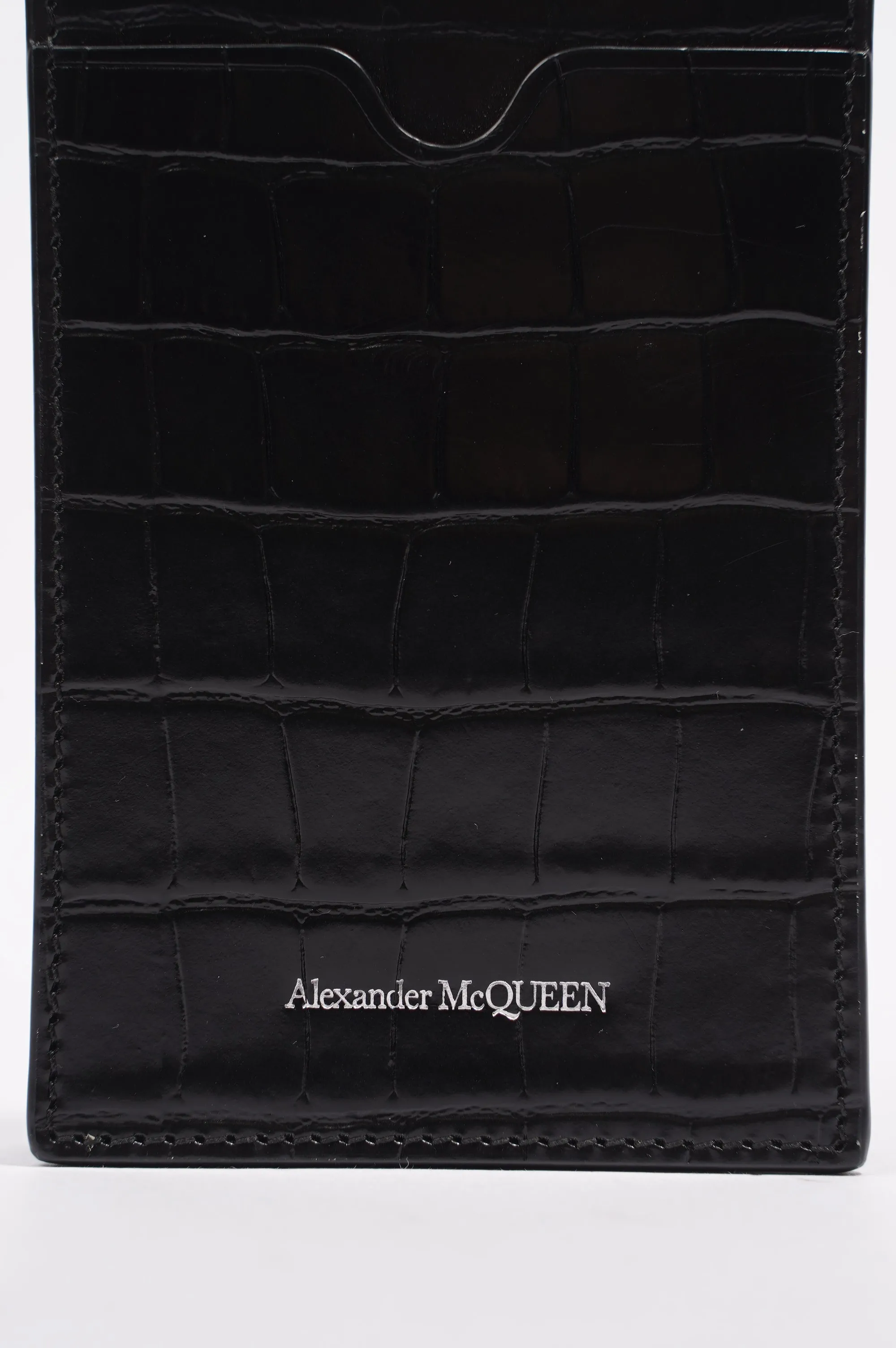 Alexander McQueen Chain Phone Case Black Leather