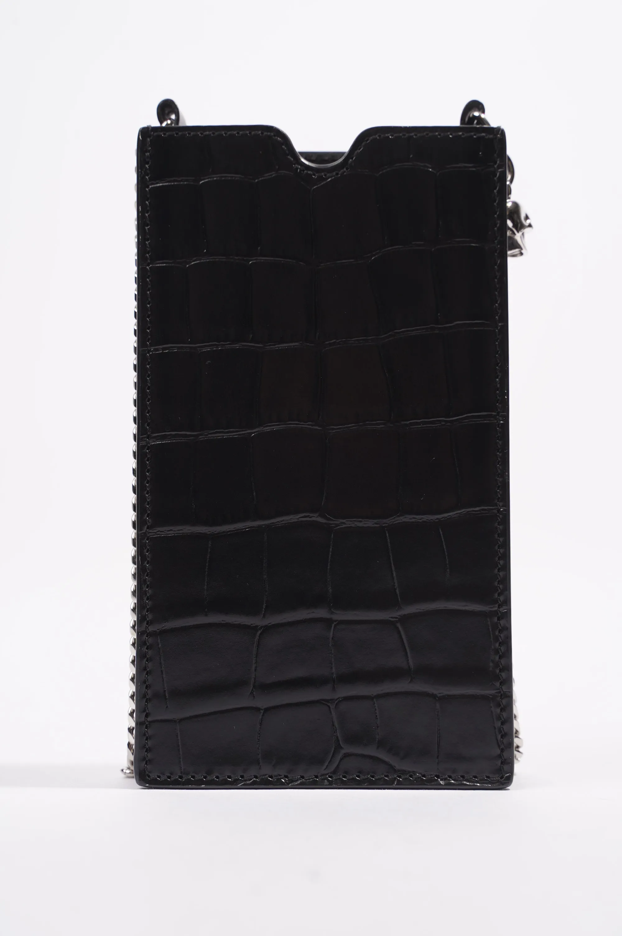 Alexander McQueen Chain Phone Case Black Leather