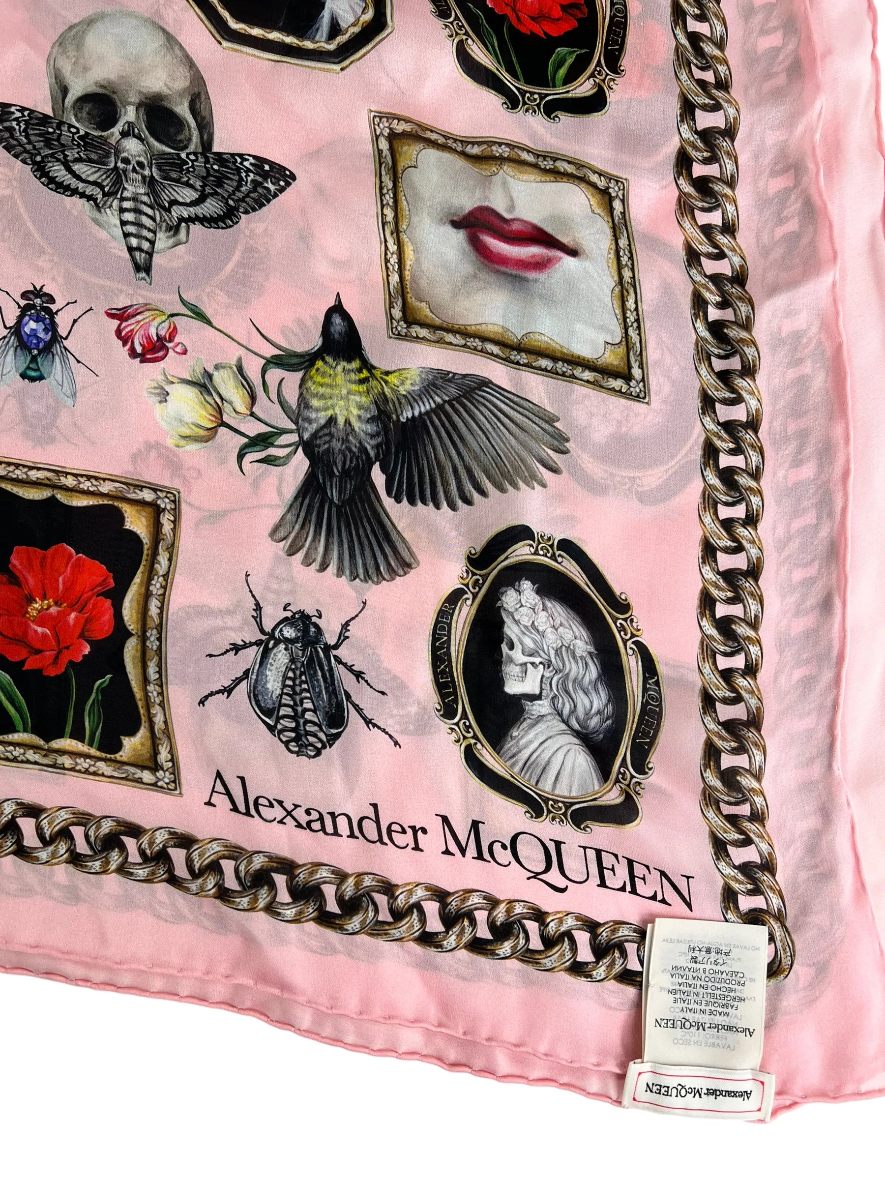 Alexander McQueen Printed Pink Scarf