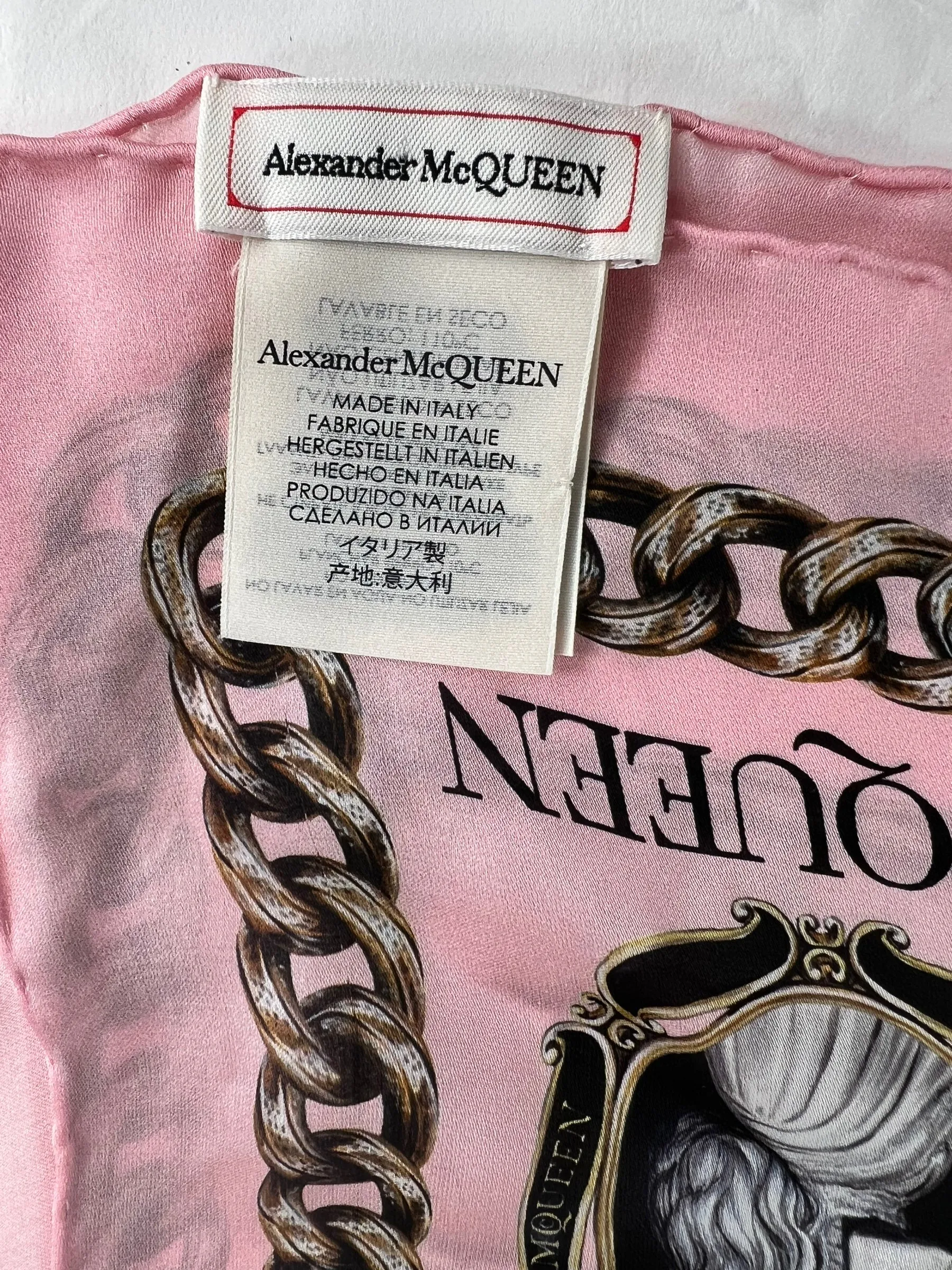 Alexander McQueen Printed Pink Scarf