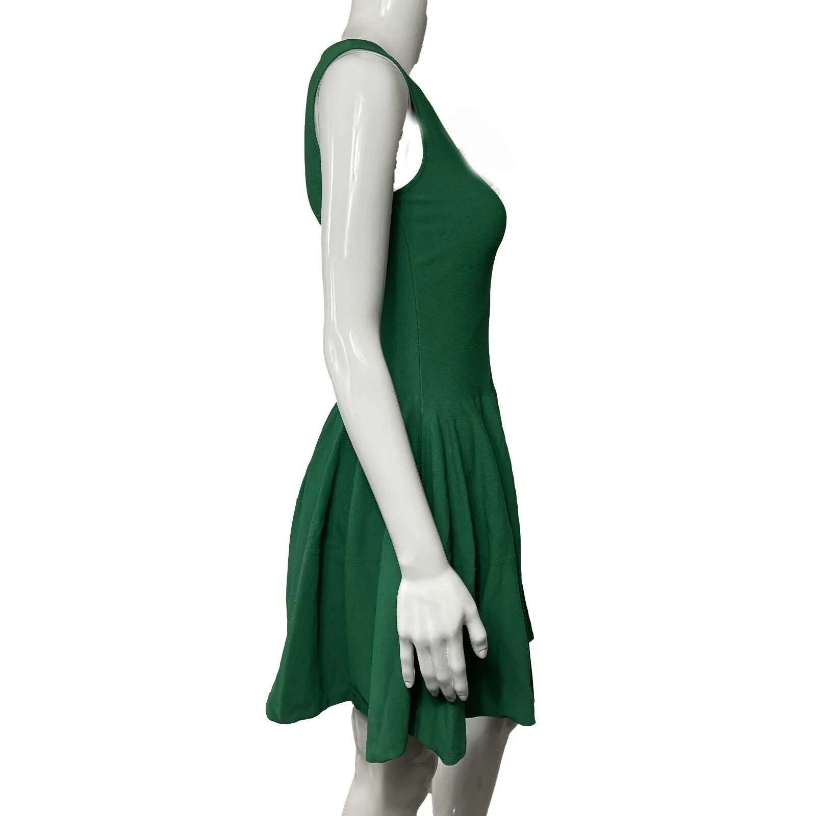 Alexander McQueen - Solid Sleeveless Midi Flare - Green Dress - XS