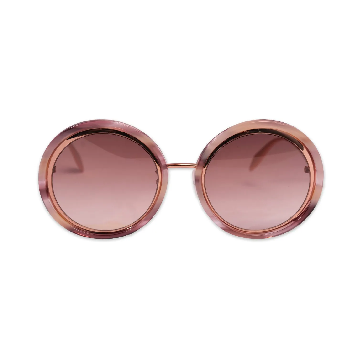 ALEXANDER MCQUEEN SUNGLASSES IN GOLD-BROWN