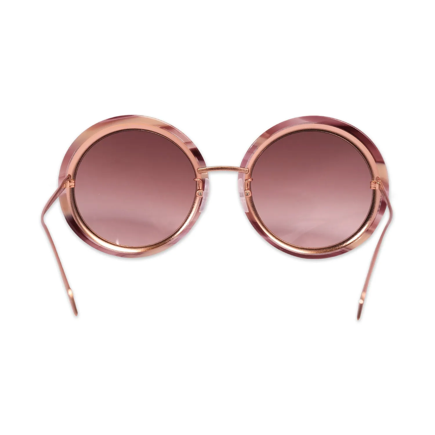 ALEXANDER MCQUEEN SUNGLASSES IN GOLD-BROWN