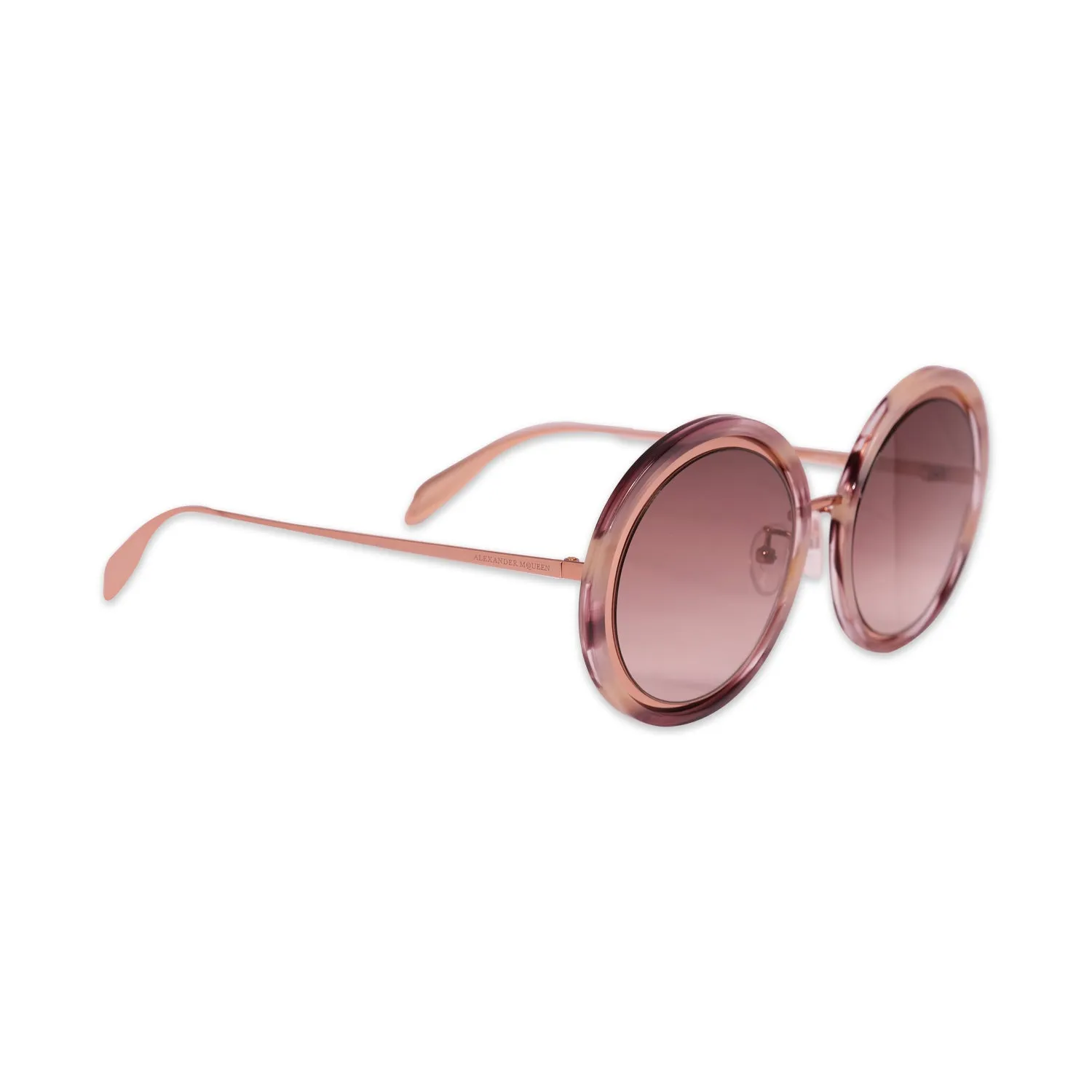 ALEXANDER MCQUEEN SUNGLASSES IN GOLD-BROWN