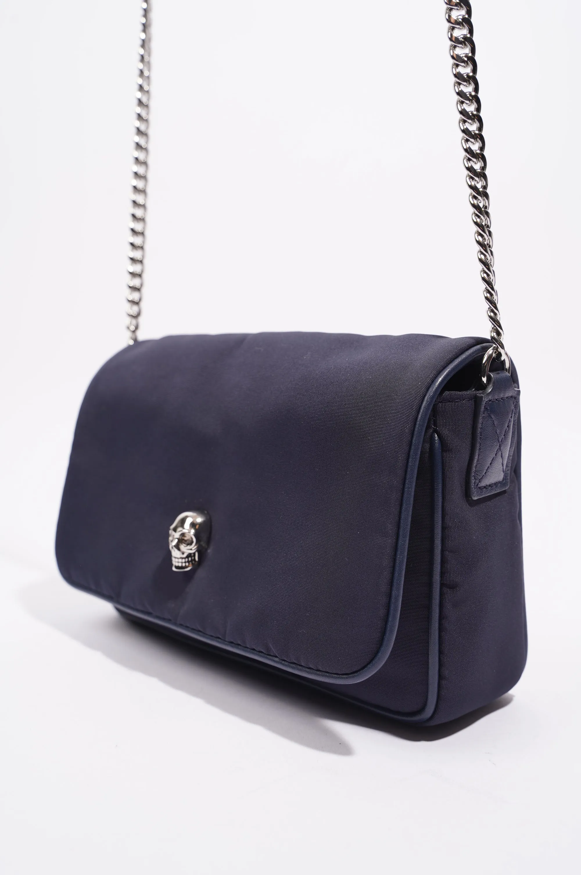 Alexander McQueen Womens Nylon Skull Bag Navy