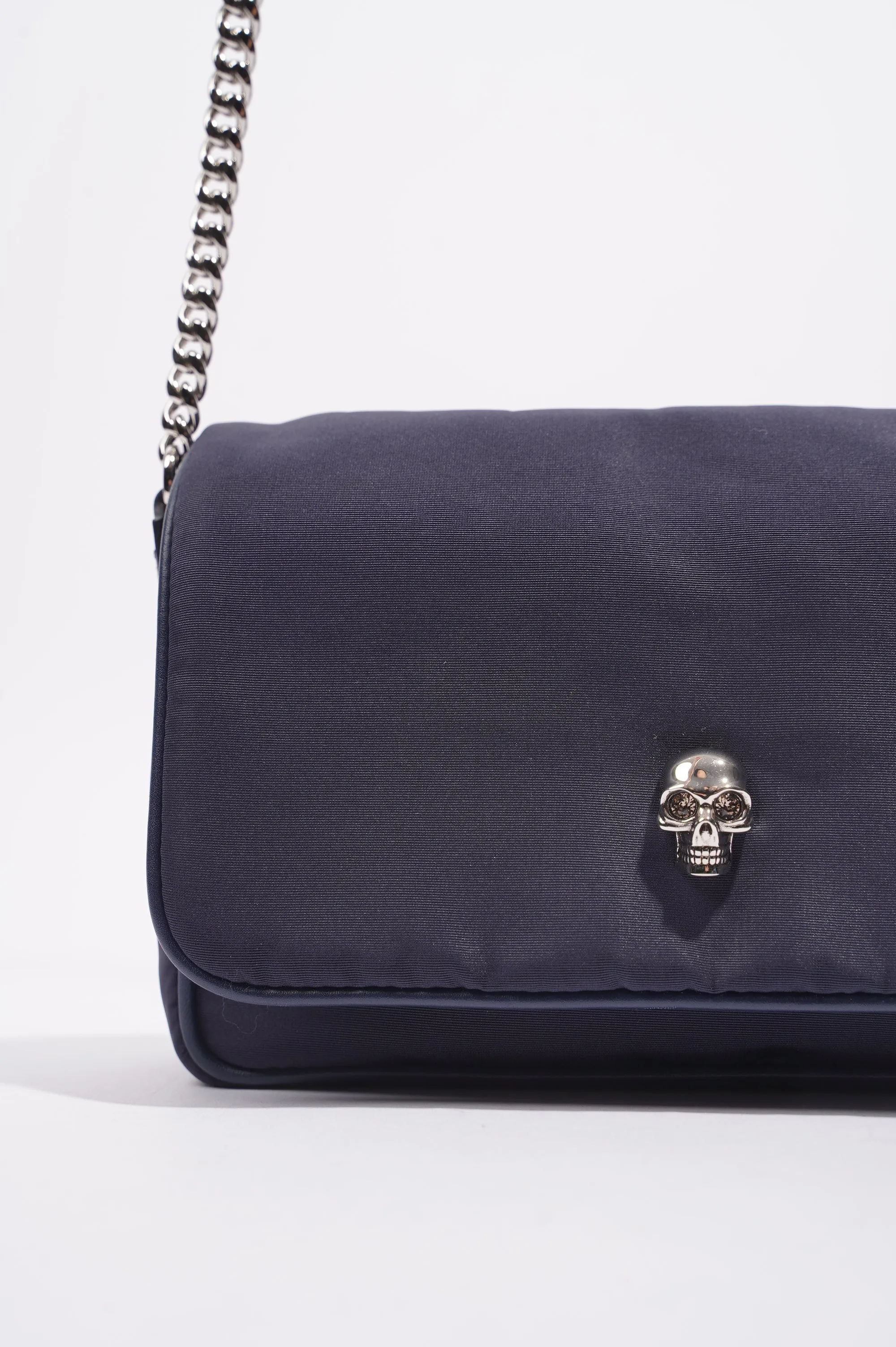 Alexander McQueen Womens Nylon Skull Bag Navy