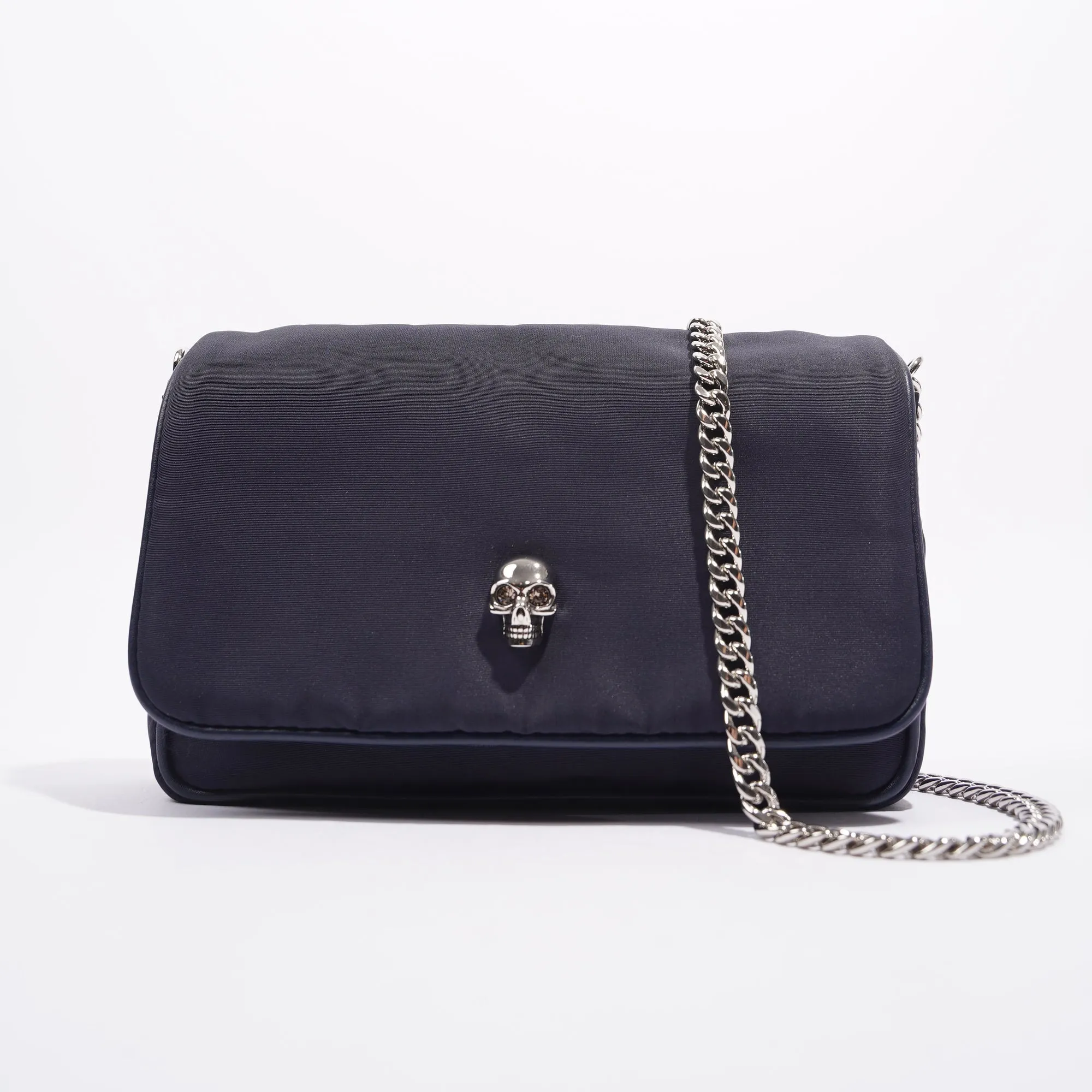 Alexander McQueen Womens Nylon Skull Bag Navy