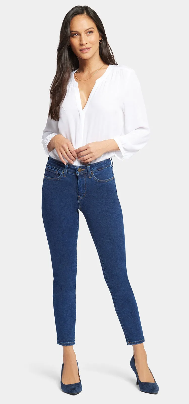 Alina Ankle Mediumblauw Premium Denim | Quinn