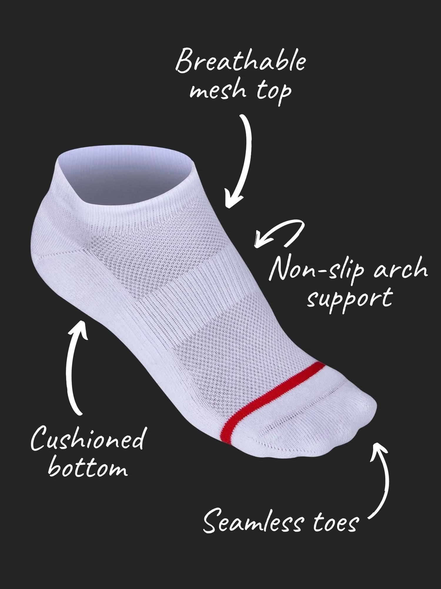 All White 12-Pack Ankle Socks