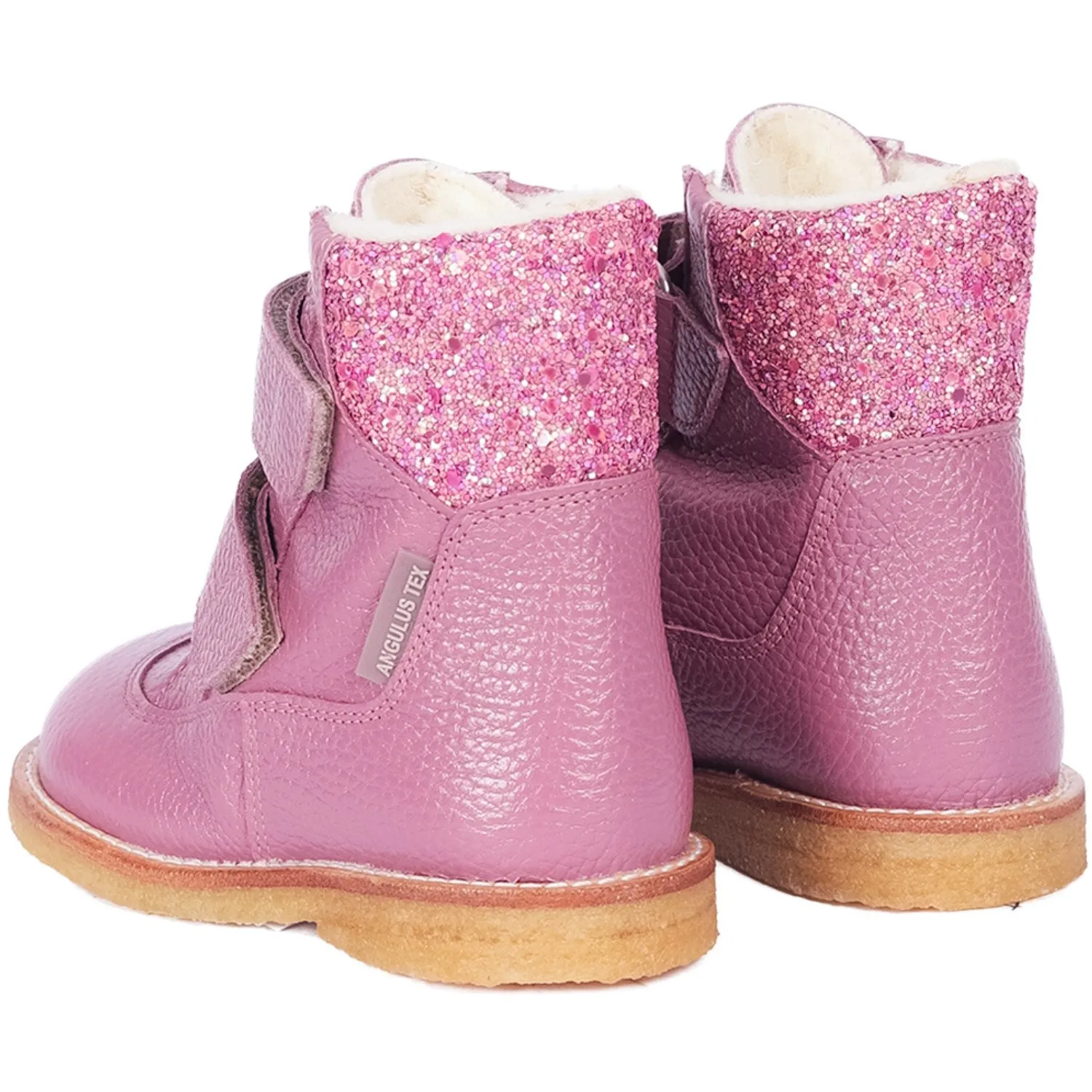 Angulus Heather/Heather Glitter Tex Boot with Velcro Closure