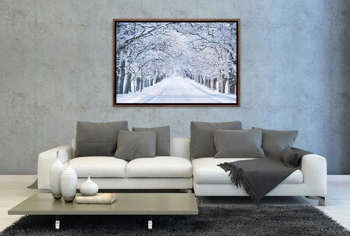 Avenue Of Snow Covered Trees | Canvas Wall Art Print