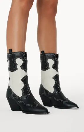 Billini Adriel Western Boot ~ Black/Ivory