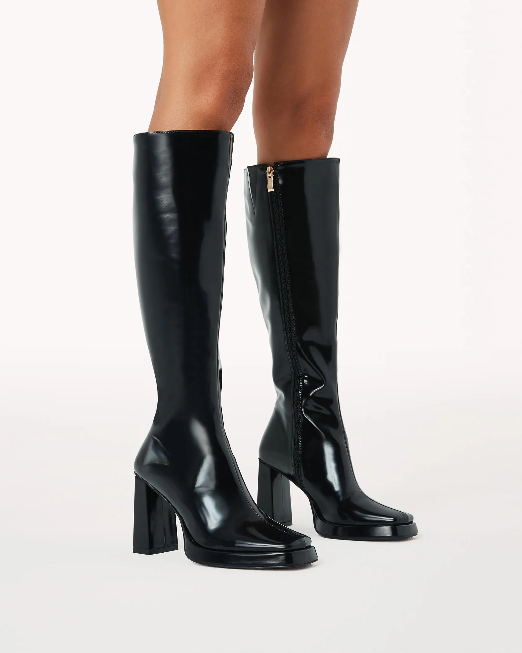 Billini Lorelai Black Semi Patent Boot