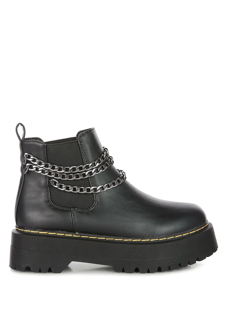 Bobbles Chunky Metal Chain Chelsea Boot