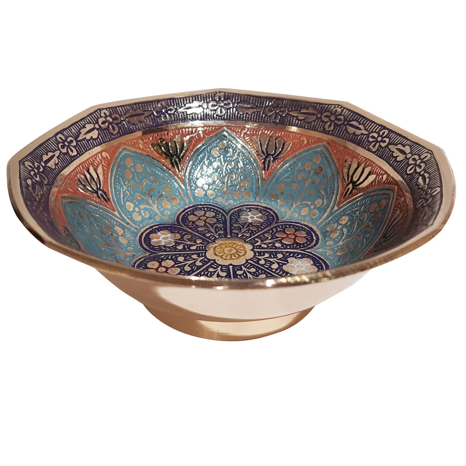 Brass Meenakari Work Bowl 6 in