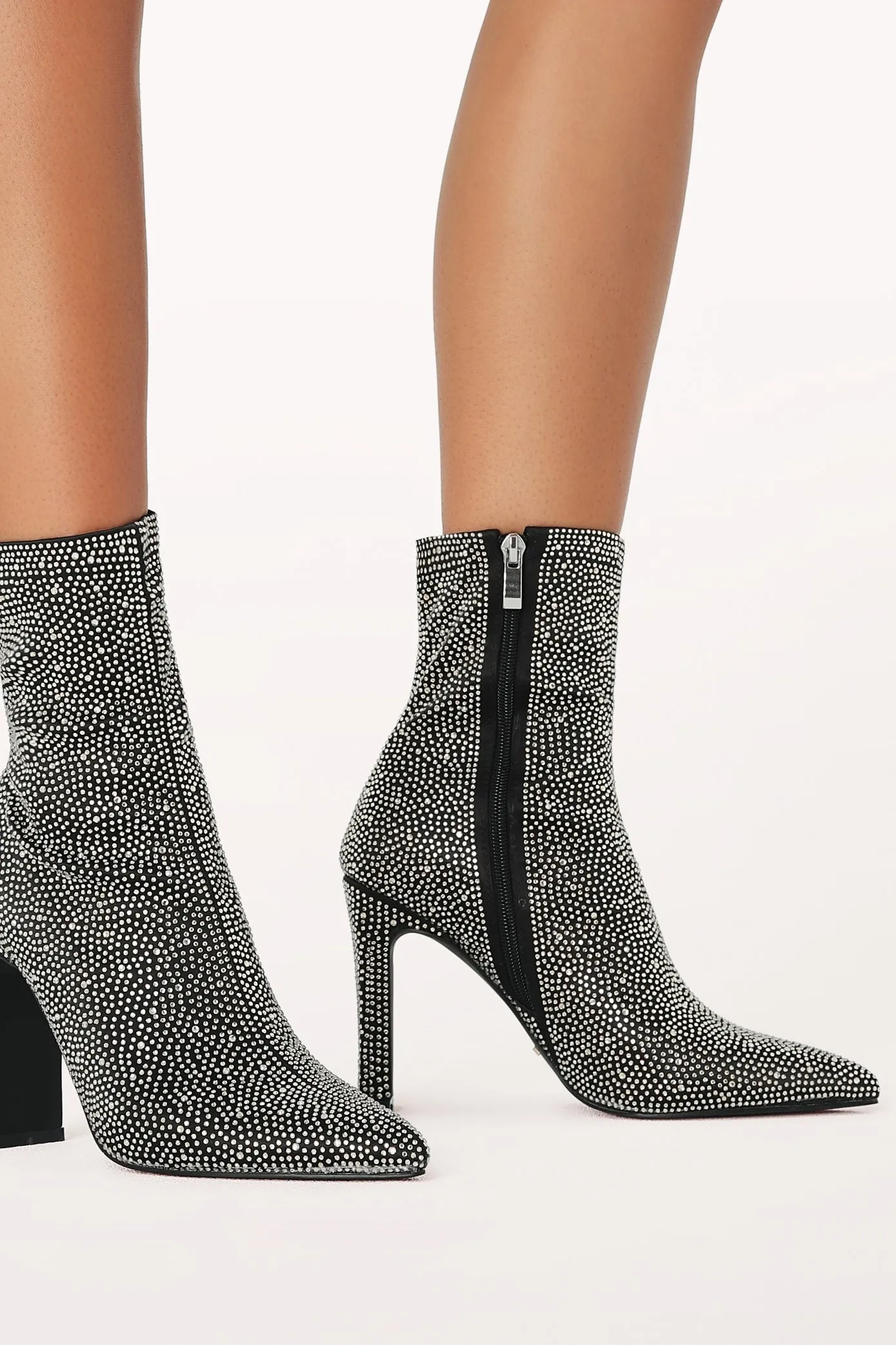 Brittany Ankle Boot - Black Rhinestone