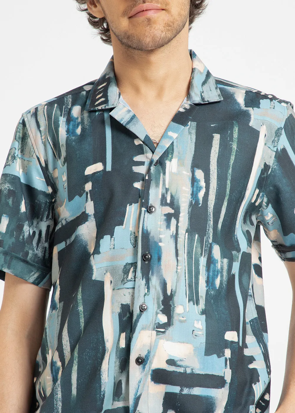 Brush Work Half Sleeve Shirt