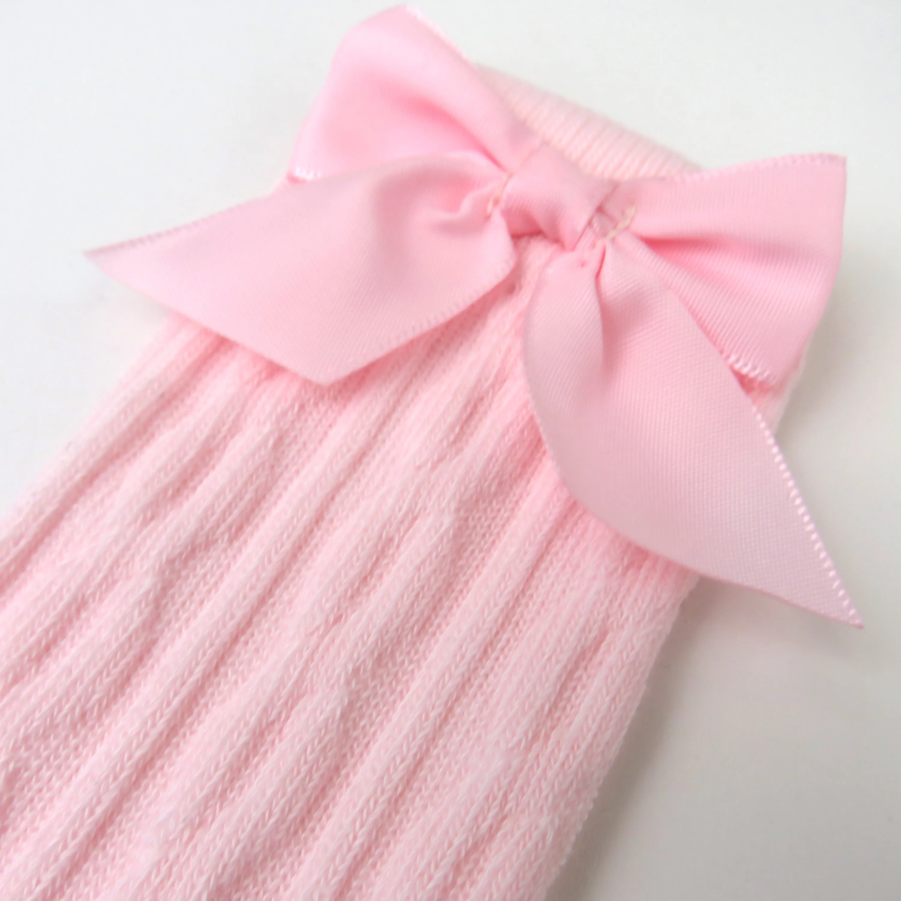 Cable Knit Knee Sock with Bow