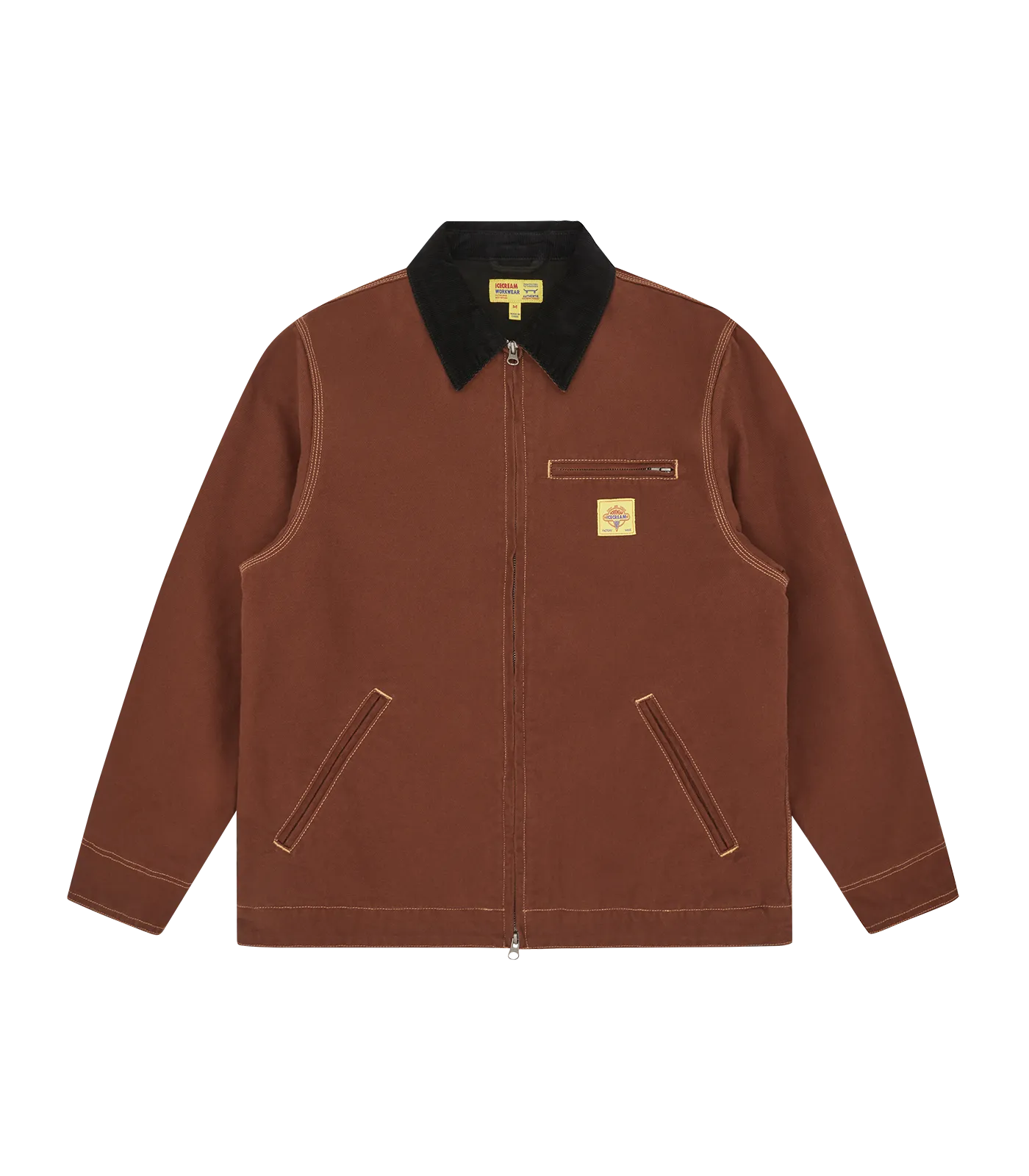 CANVAS LINED WORK JACKET - BROWN