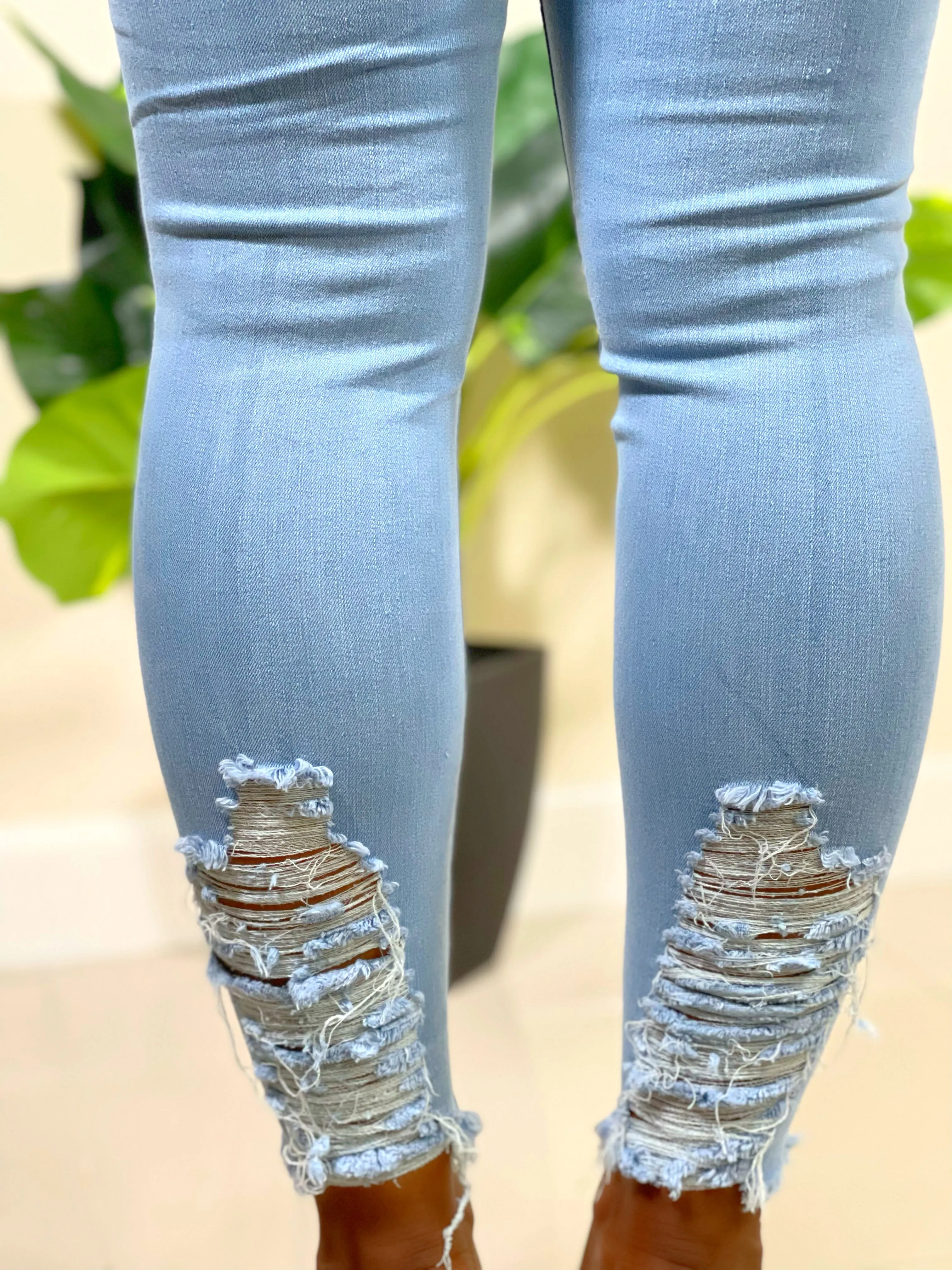 Carmen High Waist Ankle Jeans-Light Blue