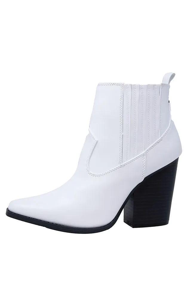 Cheyenne White Pointed Toe Western Boot FINAL SALE