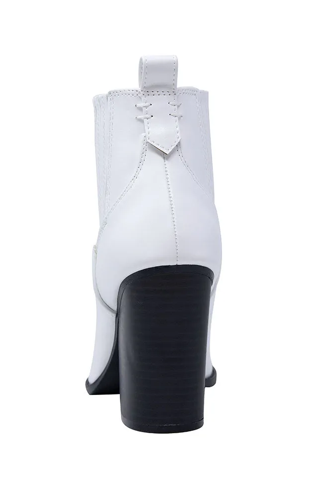 Cheyenne White Pointed Toe Western Boot FINAL SALE