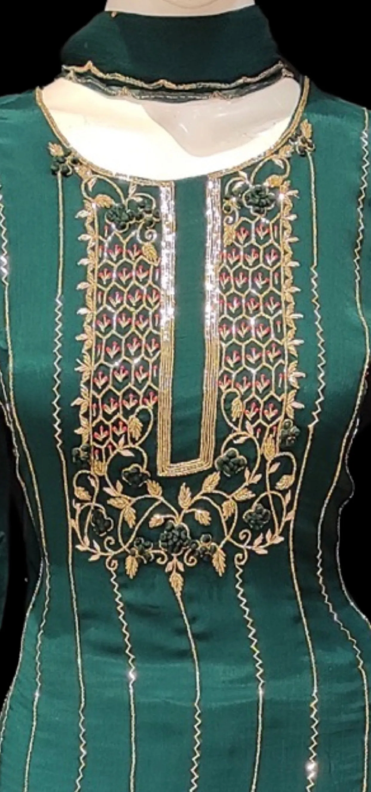 Chinon Gharara Kurti With Hand Work