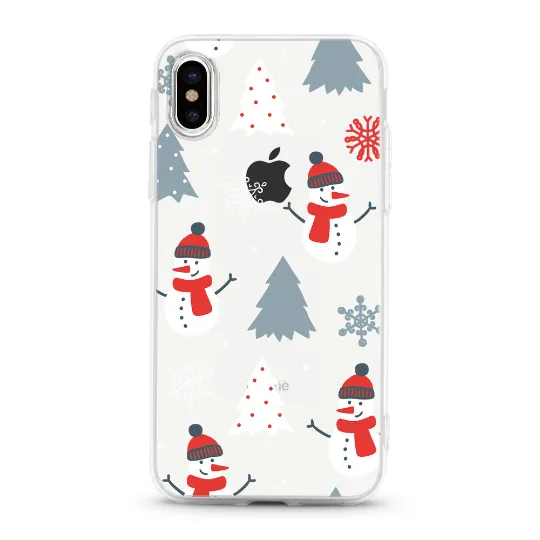 Christmas Snow Man Transparent iPhone Case