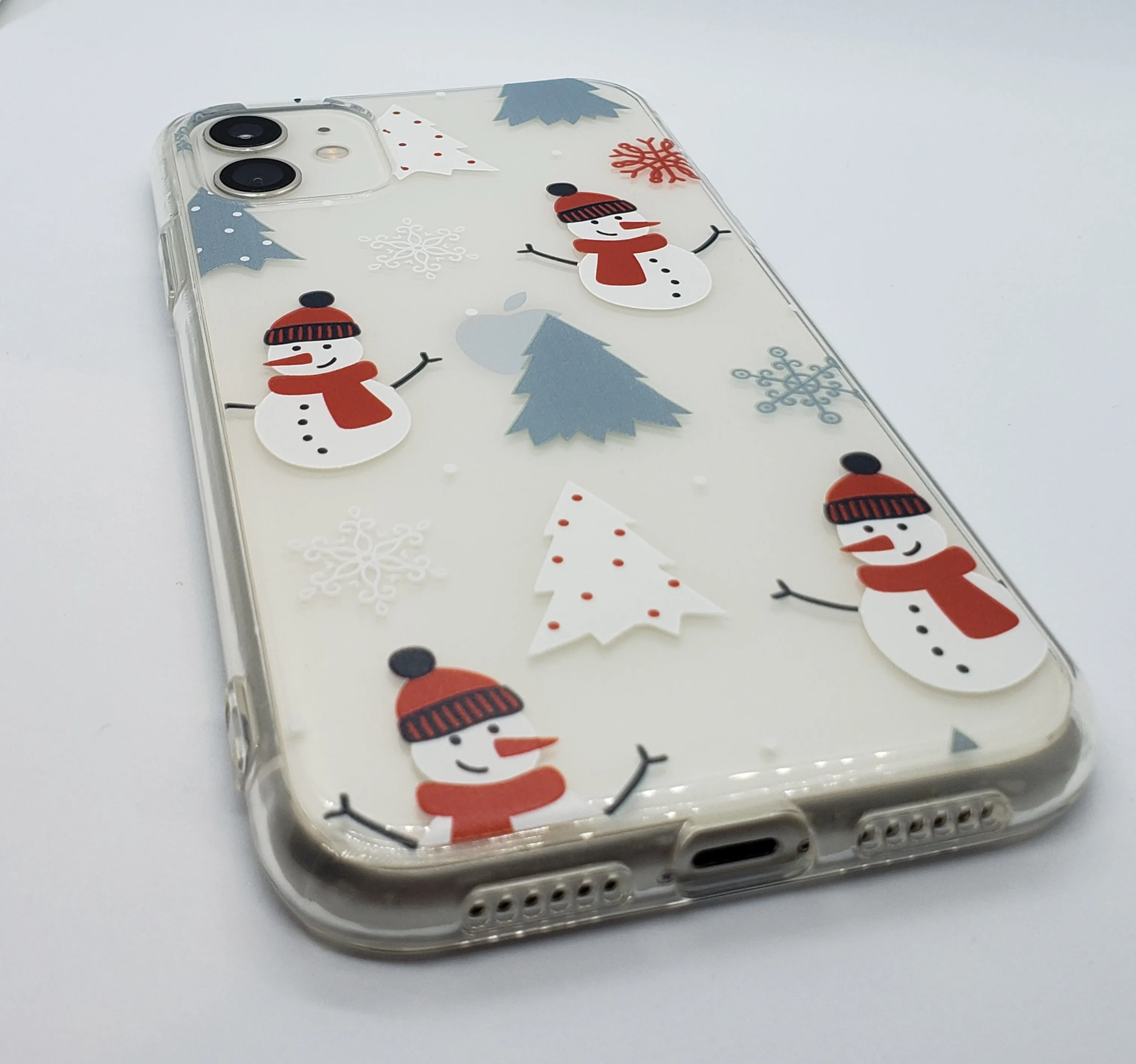 Christmas Snow Man Transparent iPhone Case