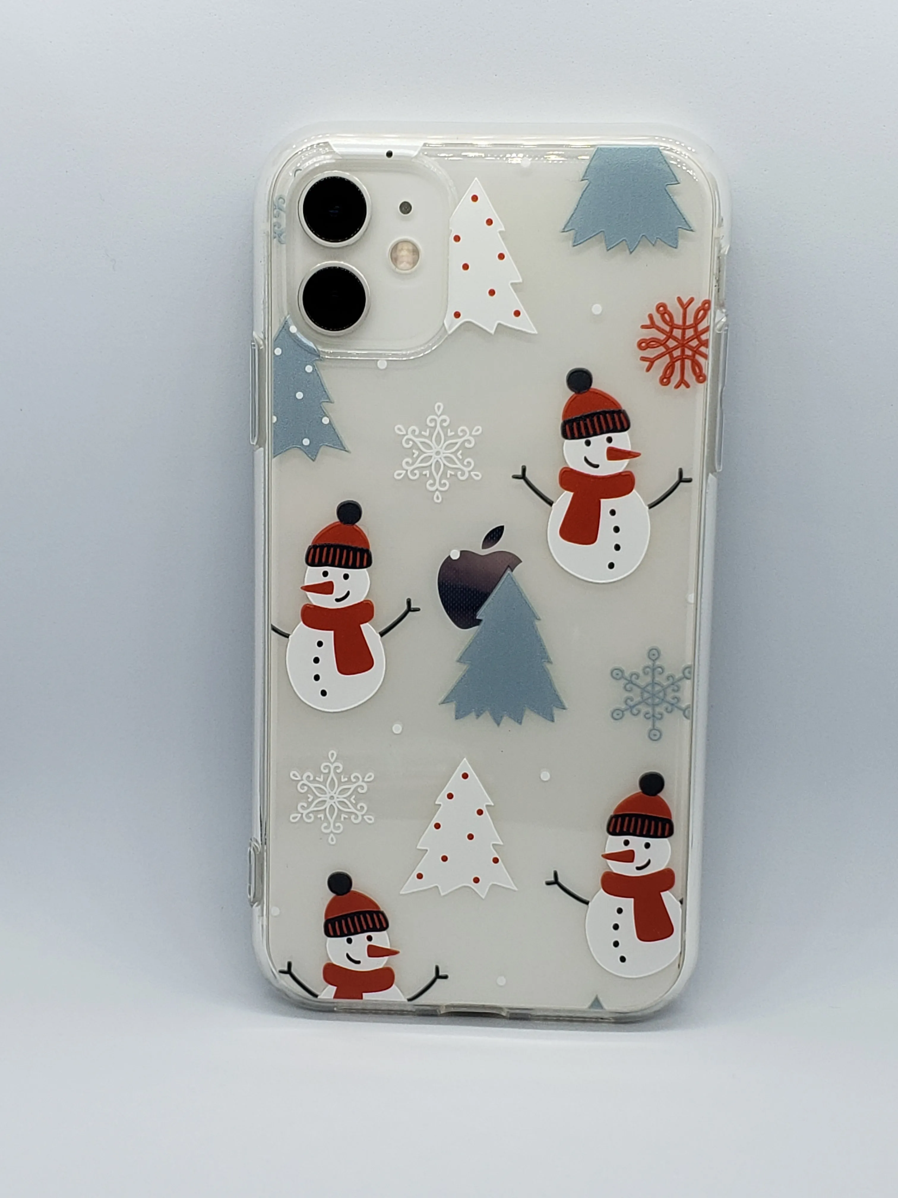 Christmas Snow Man Transparent iPhone Case