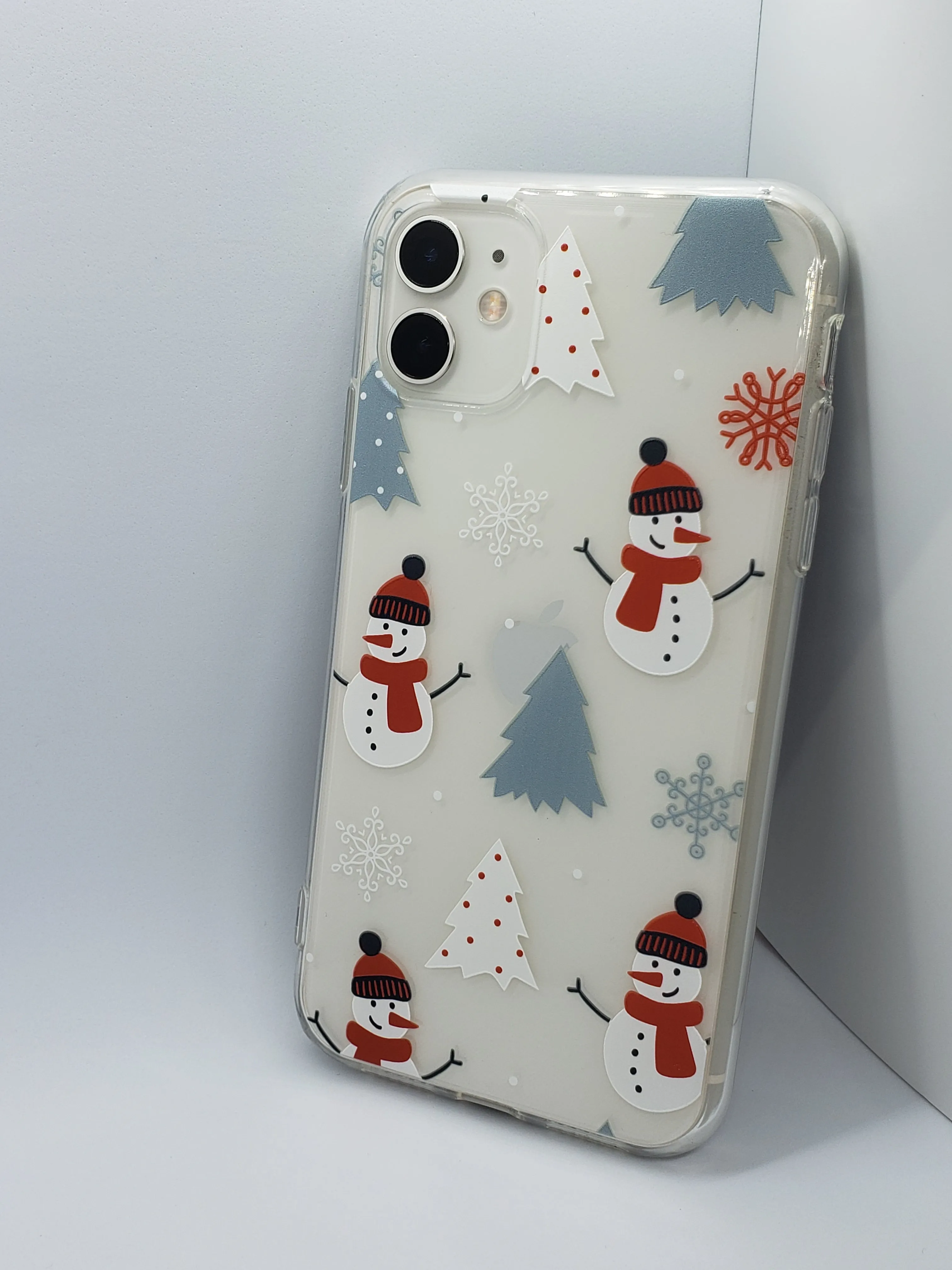 Christmas Snow Man Transparent iPhone Case