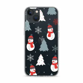 Christmas Snow Man Transparent iPhone Case