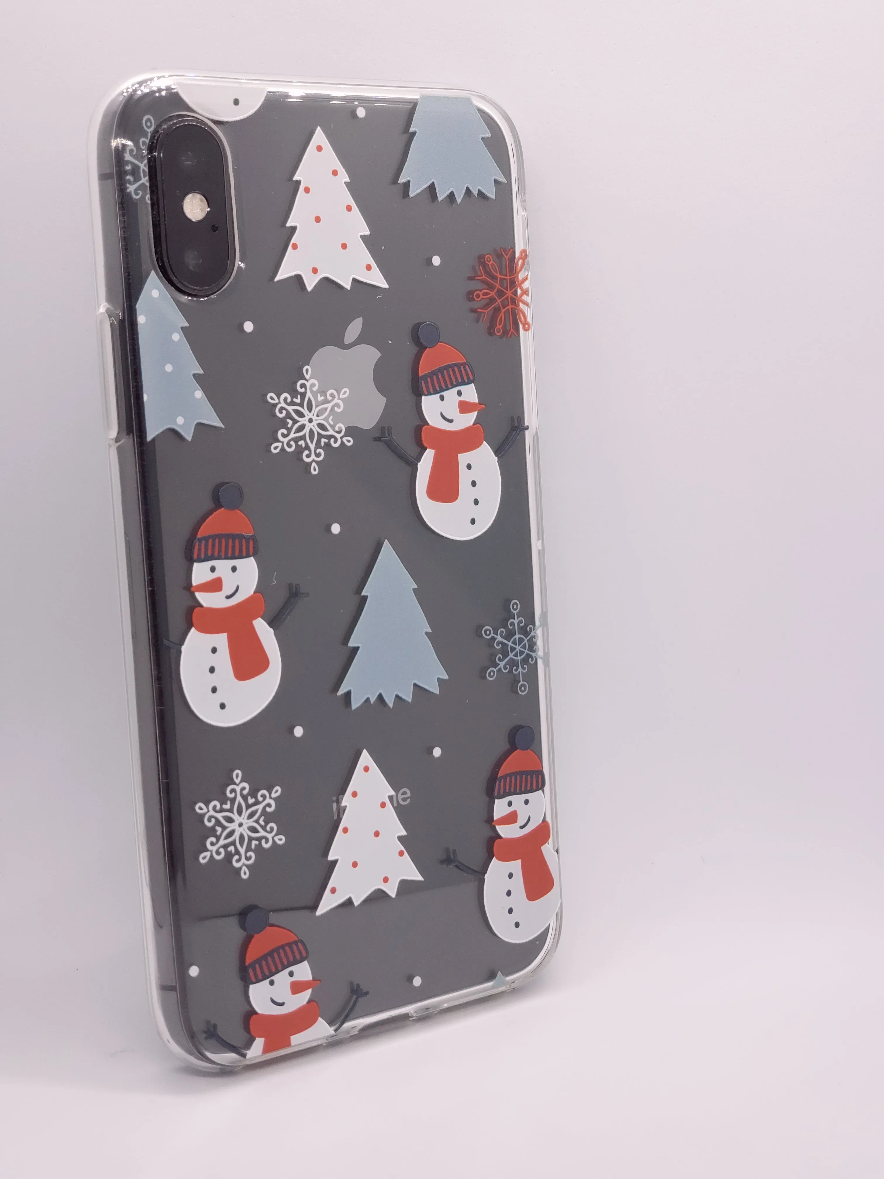 Christmas Snow Man Transparent iPhone Case