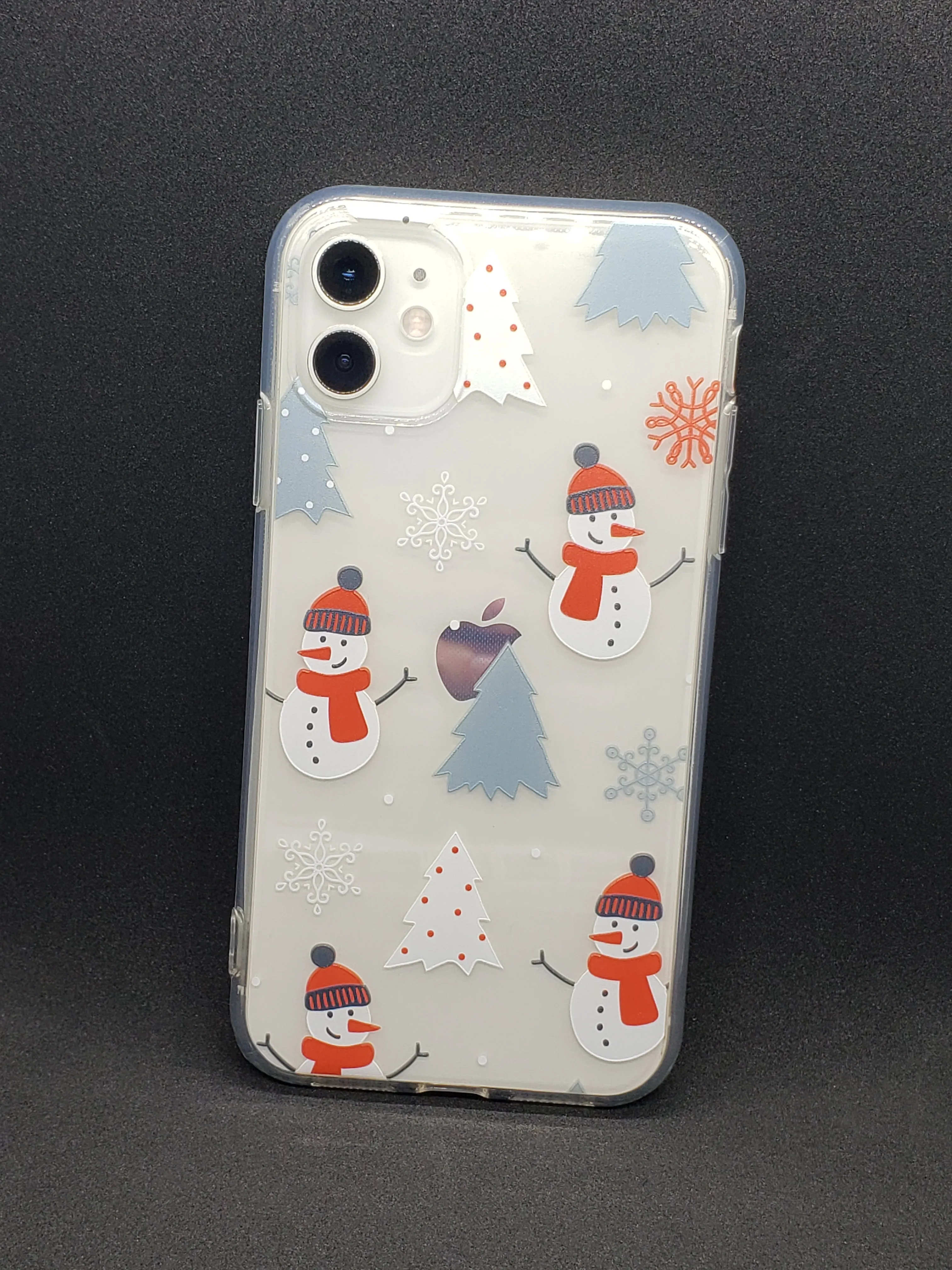 Christmas Snow Man Transparent iPhone Case