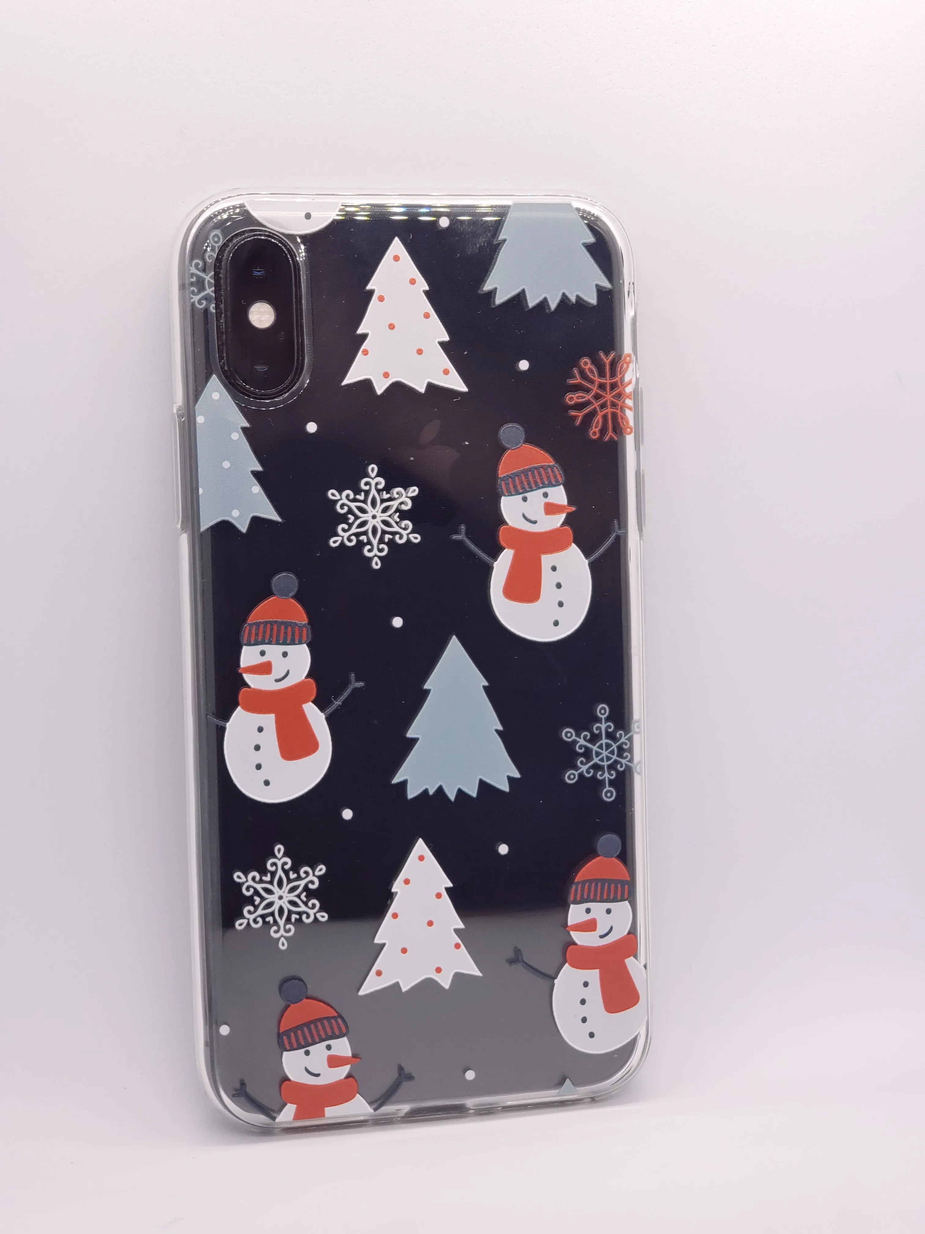 Christmas Snow Man Transparent iPhone Case