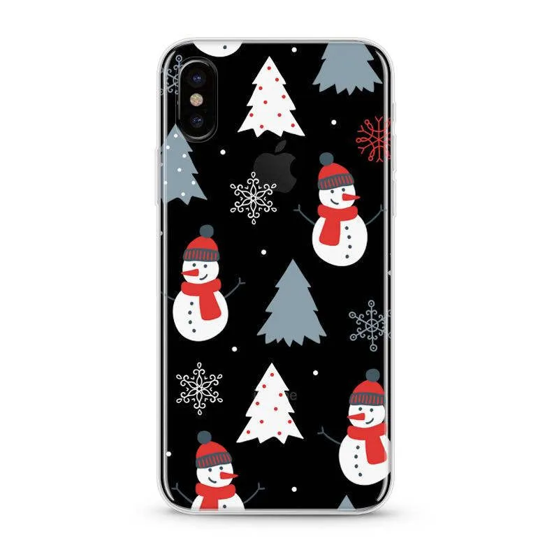 Christmas Snow Man Transparent iPhone Case