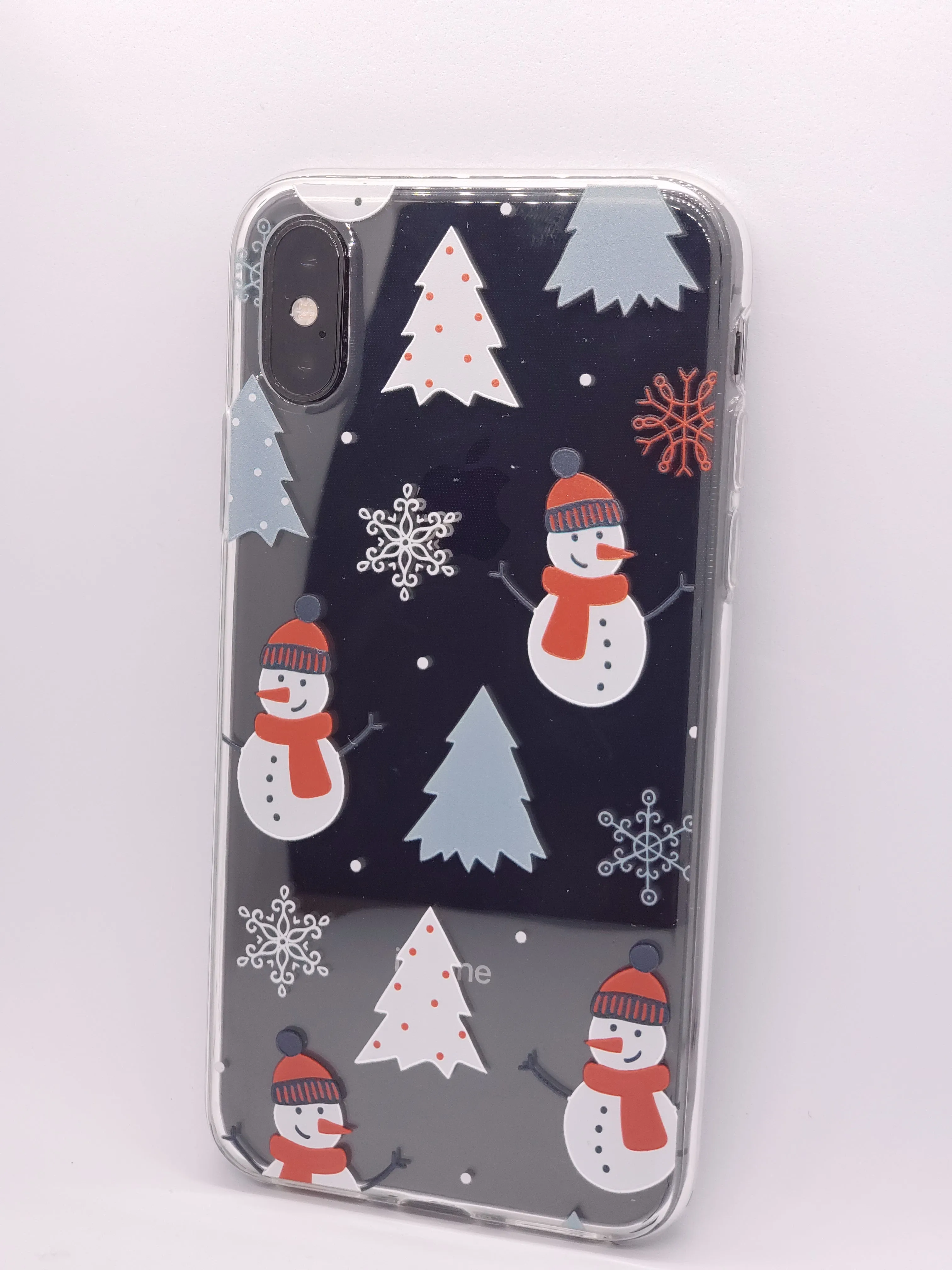 Christmas Snow Man Transparent iPhone Case