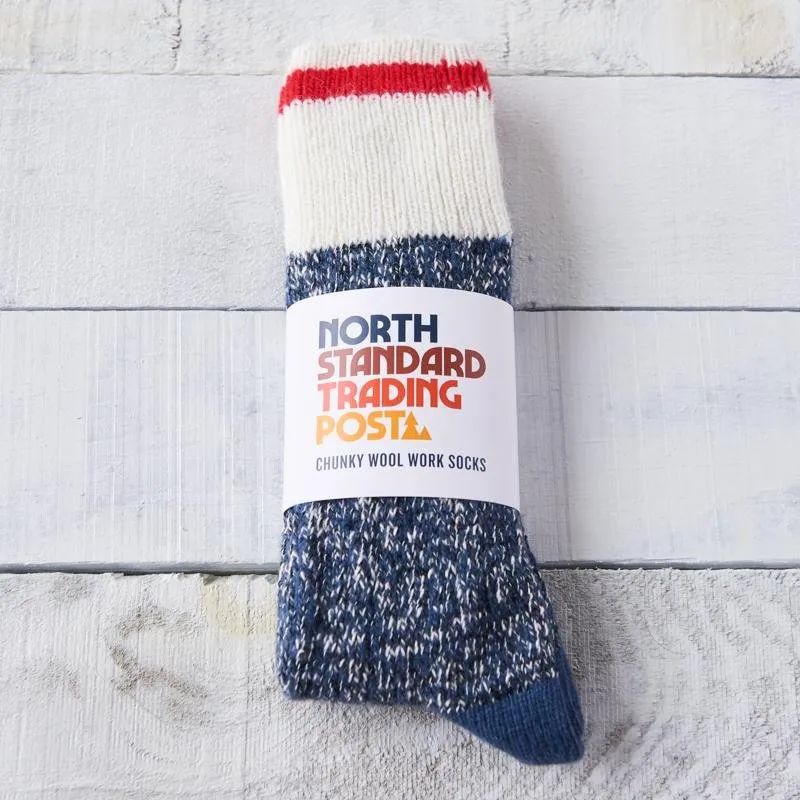 Chunky Wool Work Socks (Navy)