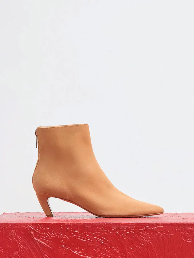 Clayton Ankle Boot in Dark Camel Suede