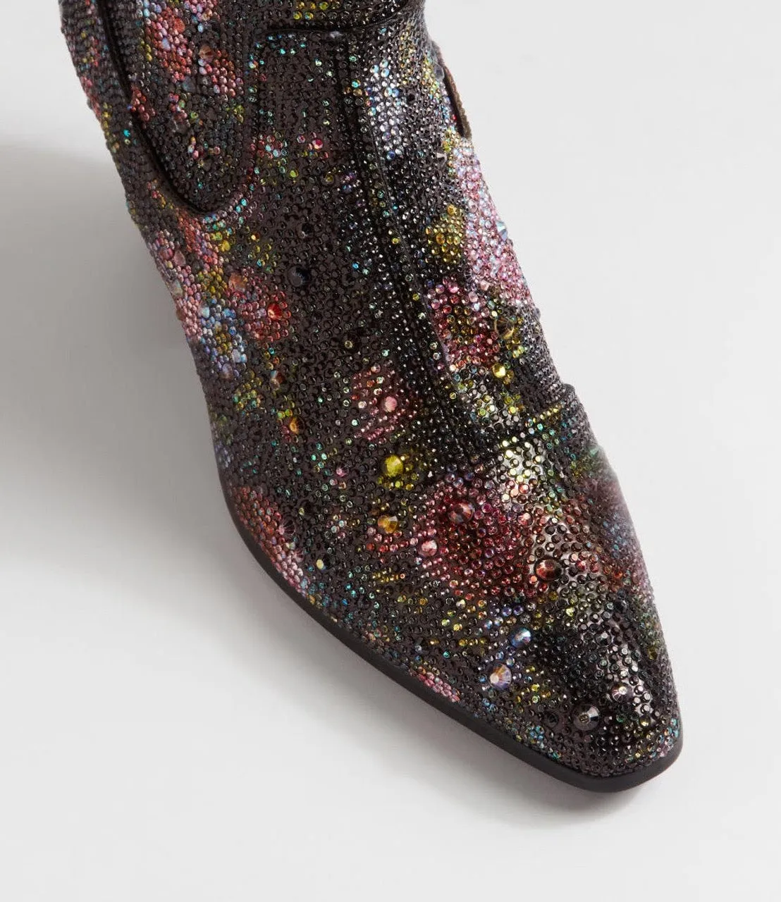 Django & Juliette WAGON Ankle Boot in Black Sequin Floral