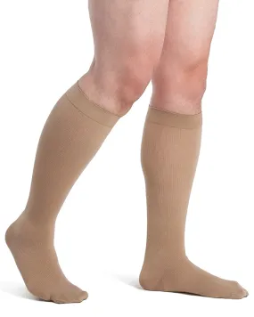 Dynaven Opaque Ribbed Men's 20-30 mmHg Knee High w/ Silicone Grip Top