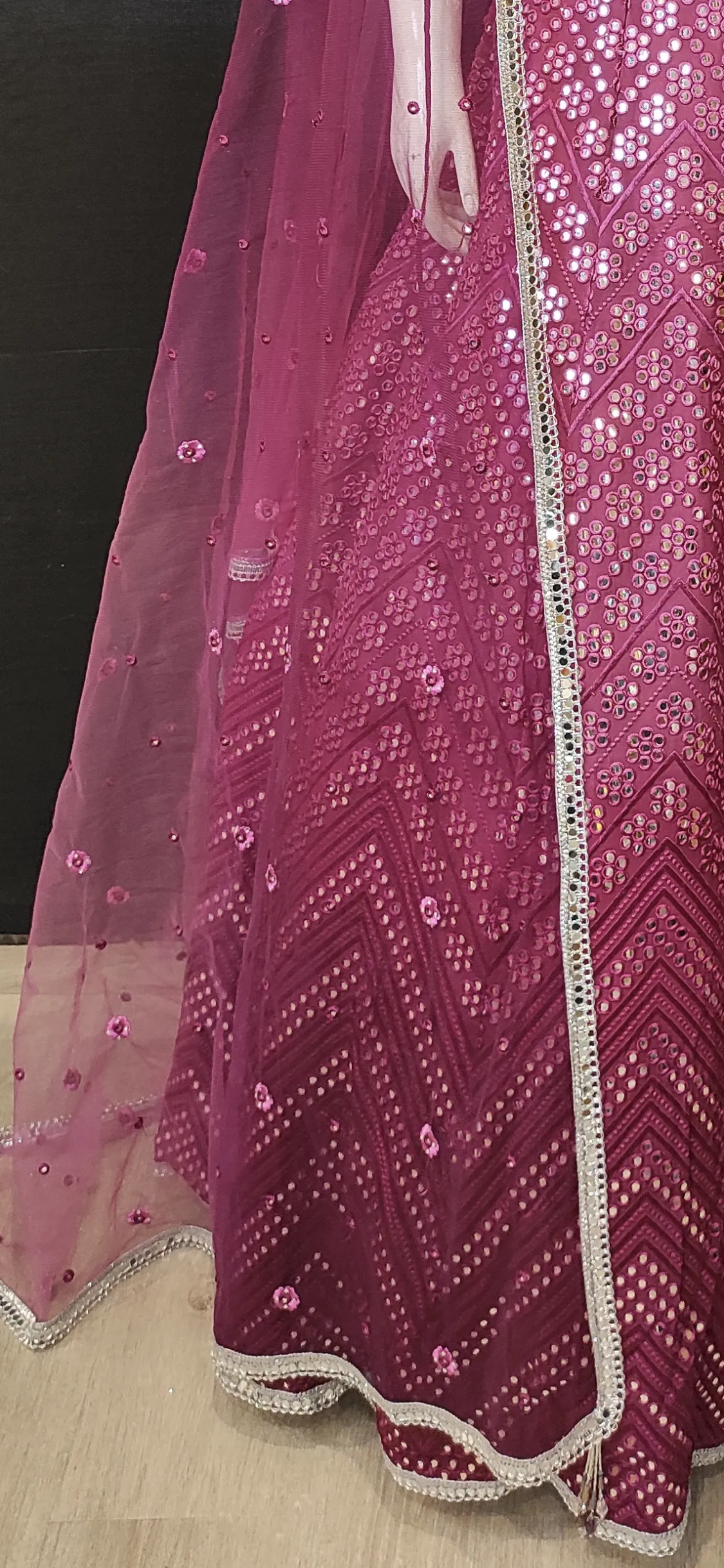 Georgette Lehenga Choli with Gota Work and Hand Work