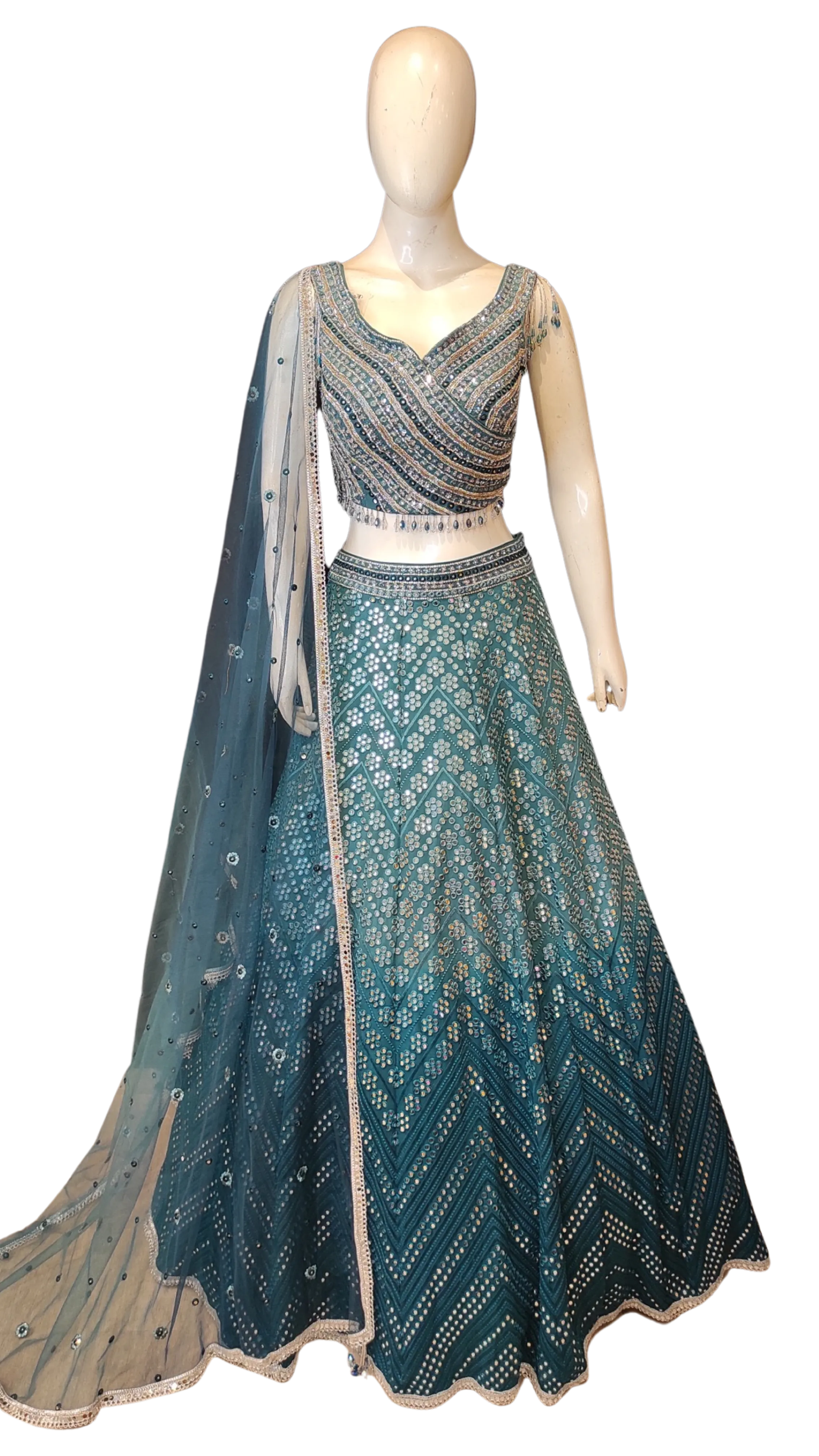 Georgette Lehenga Choli with Gota Work and Hand Work