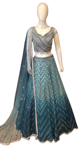 Georgette Lehenga Choli with Gota Work and Hand Work