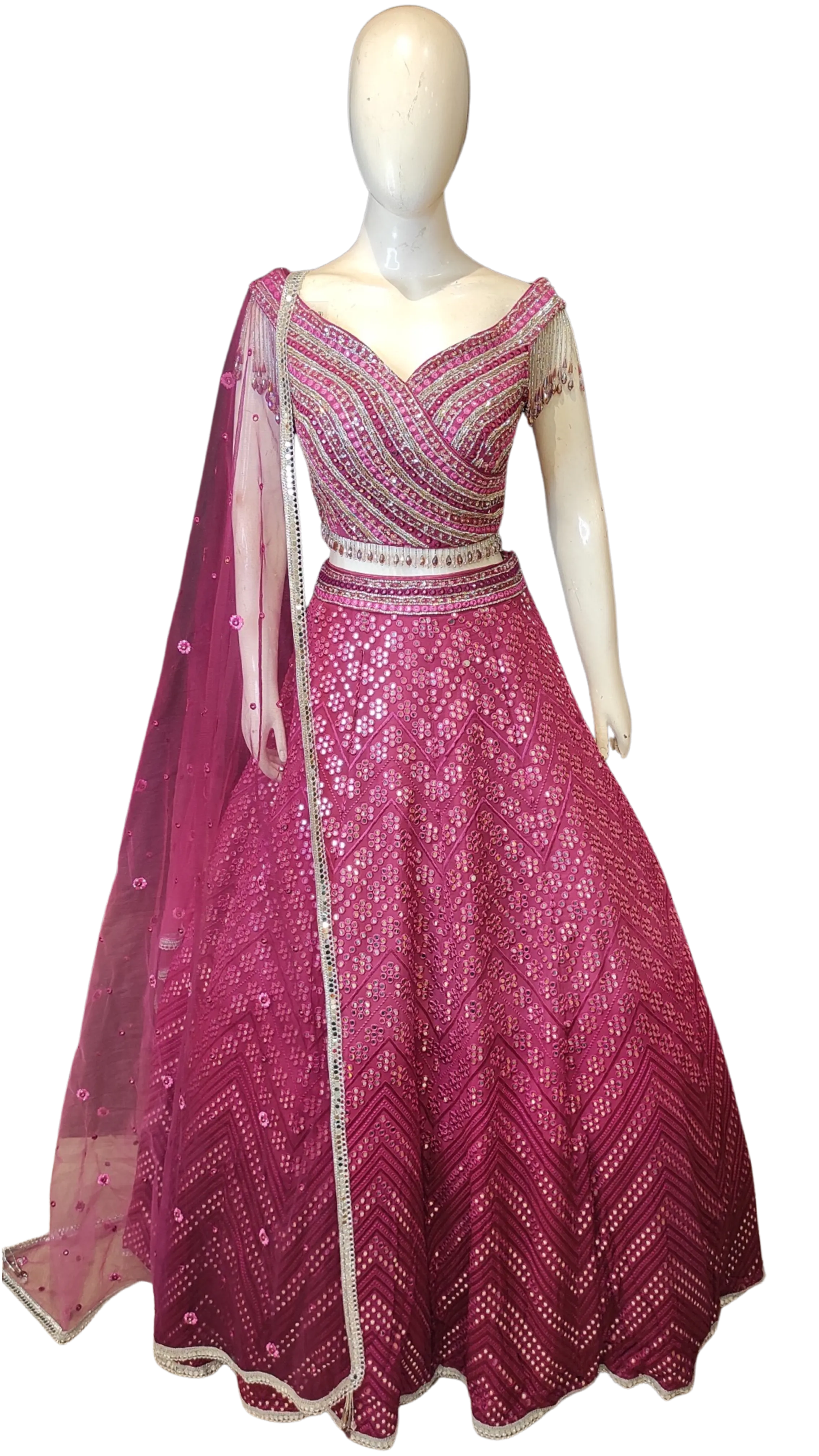 Georgette Lehenga Choli with Gota Work and Hand Work