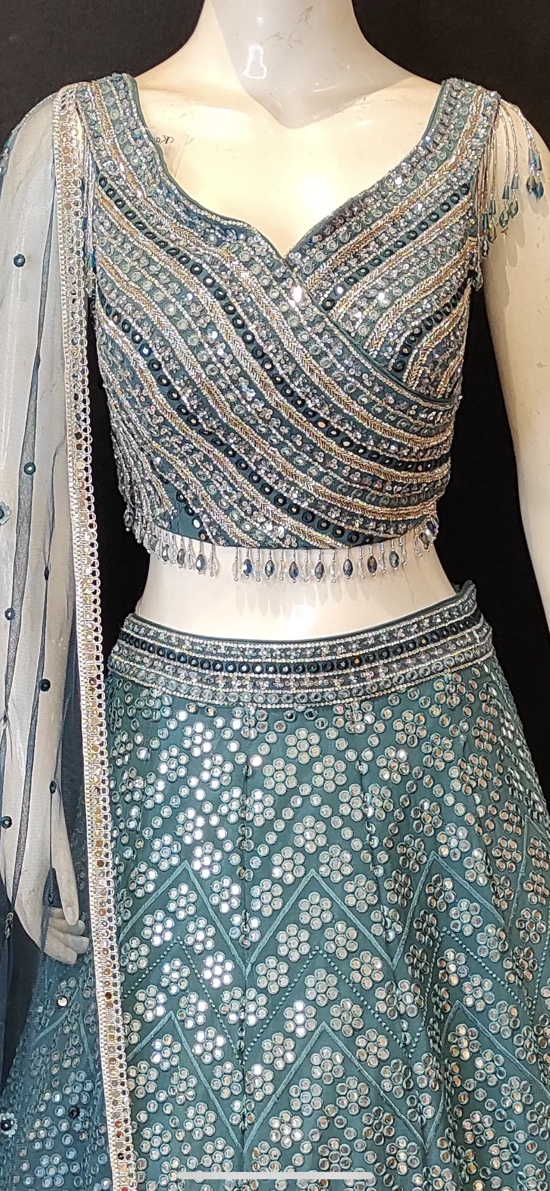 Georgette Lehenga Choli with Gota Work and Hand Work