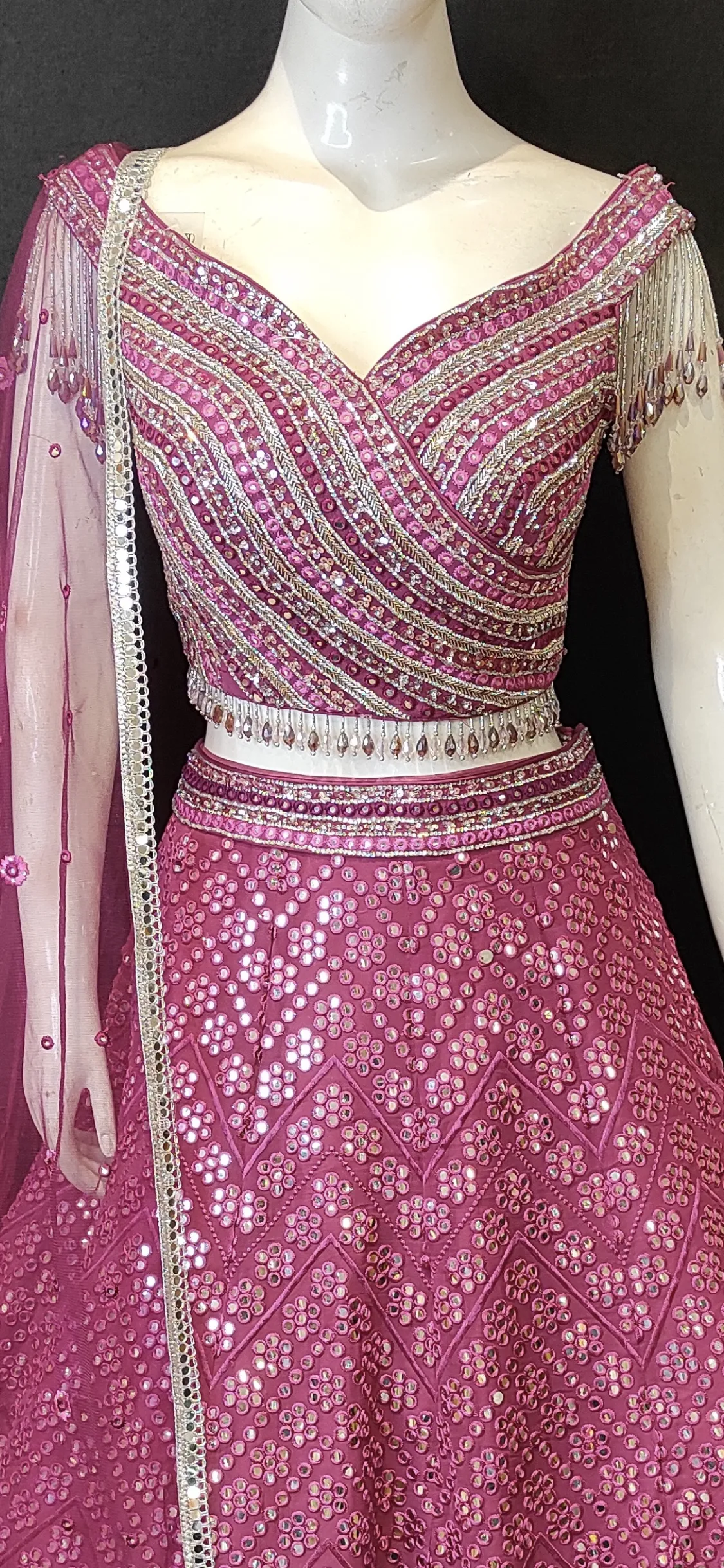 Georgette Lehenga Choli with Gota Work and Hand Work