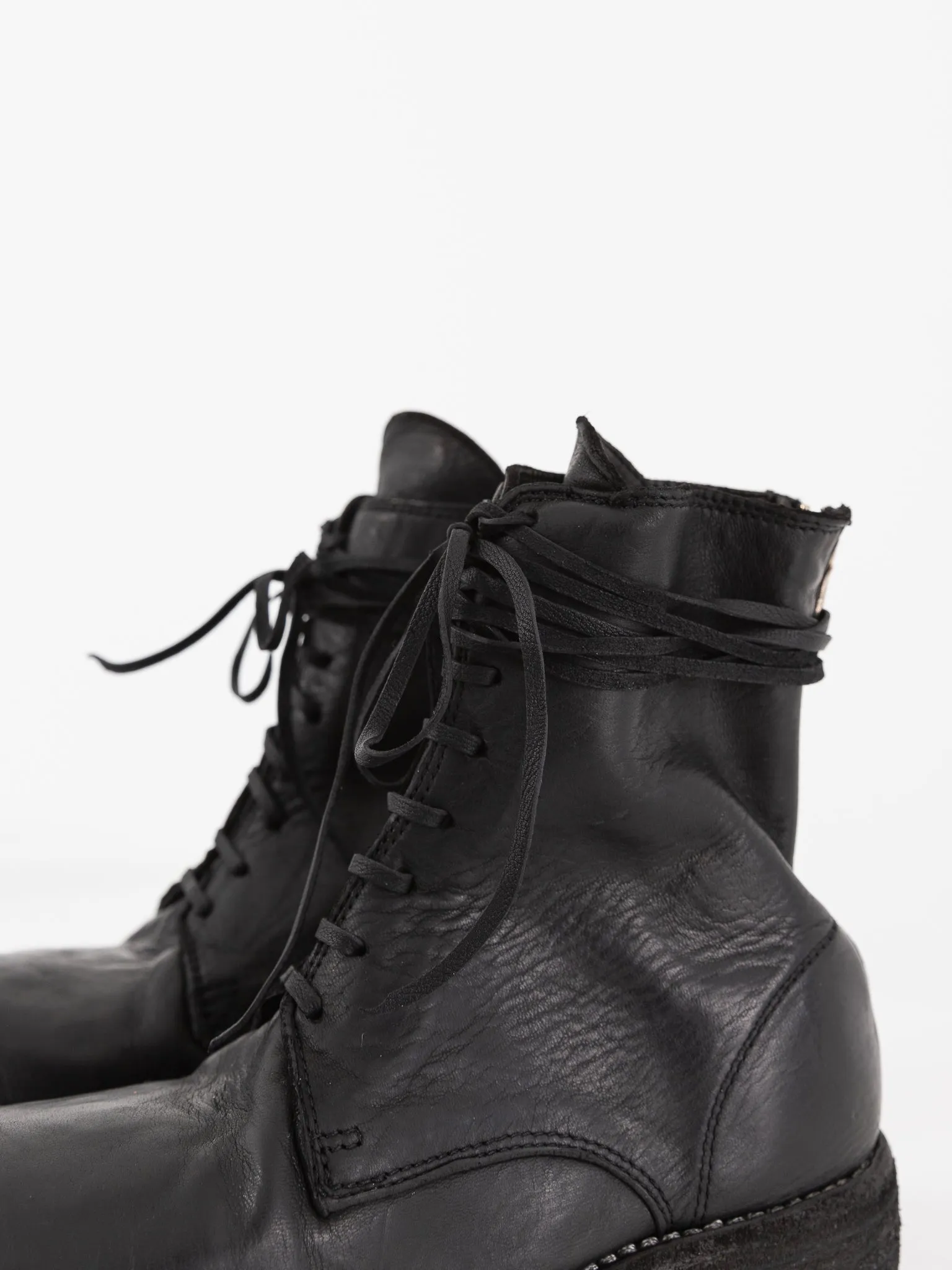 Guidi Front Tie/Back Zip Boot 995BZ, Black